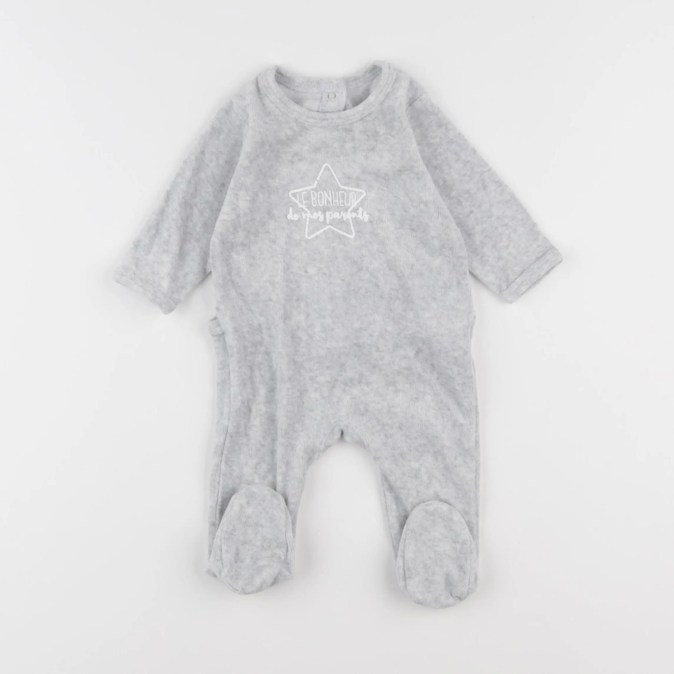 Vertbaudet - pyjama velours gris - 3 mois