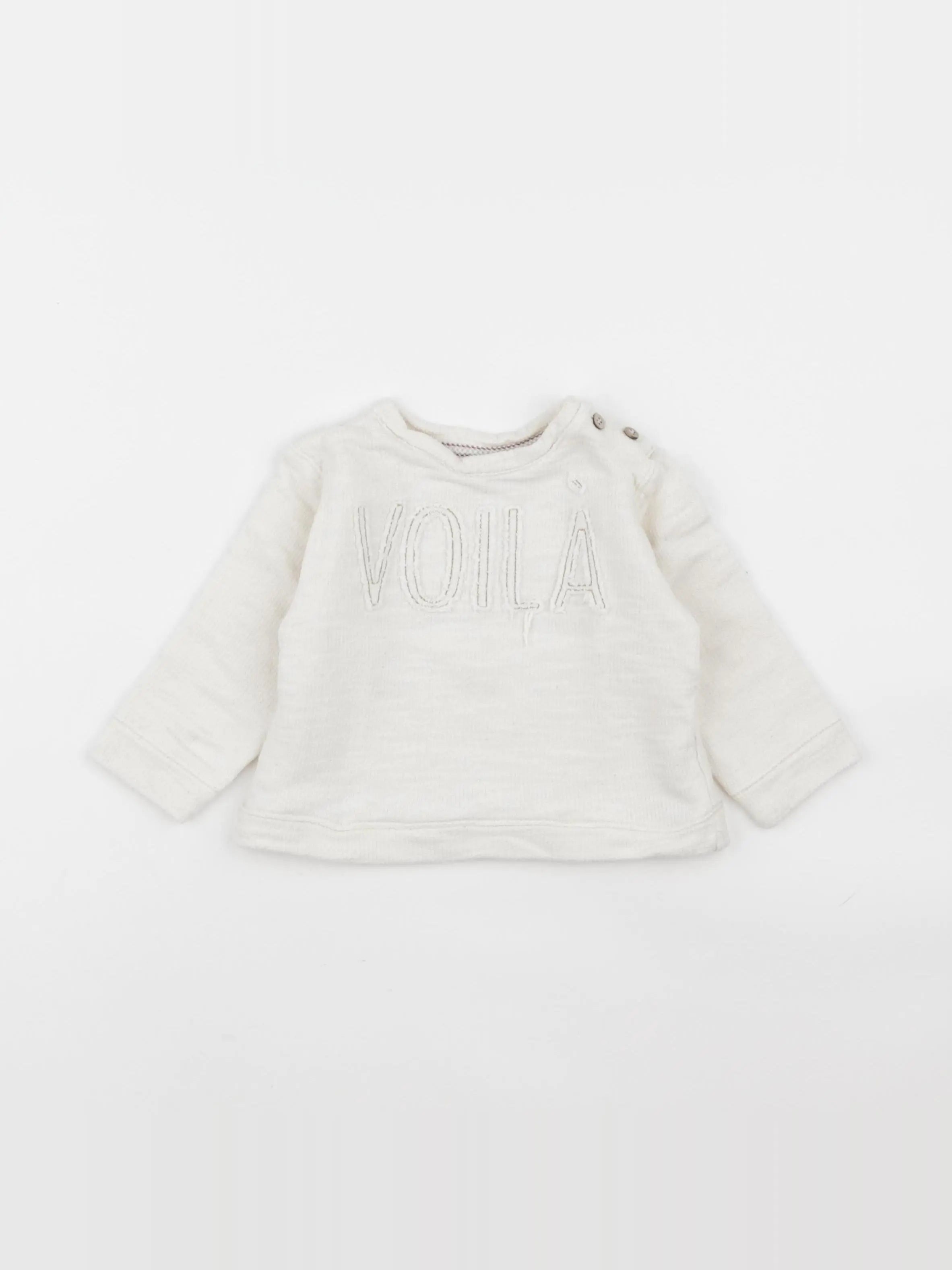 Zara - sweat beige - 9/12 mois