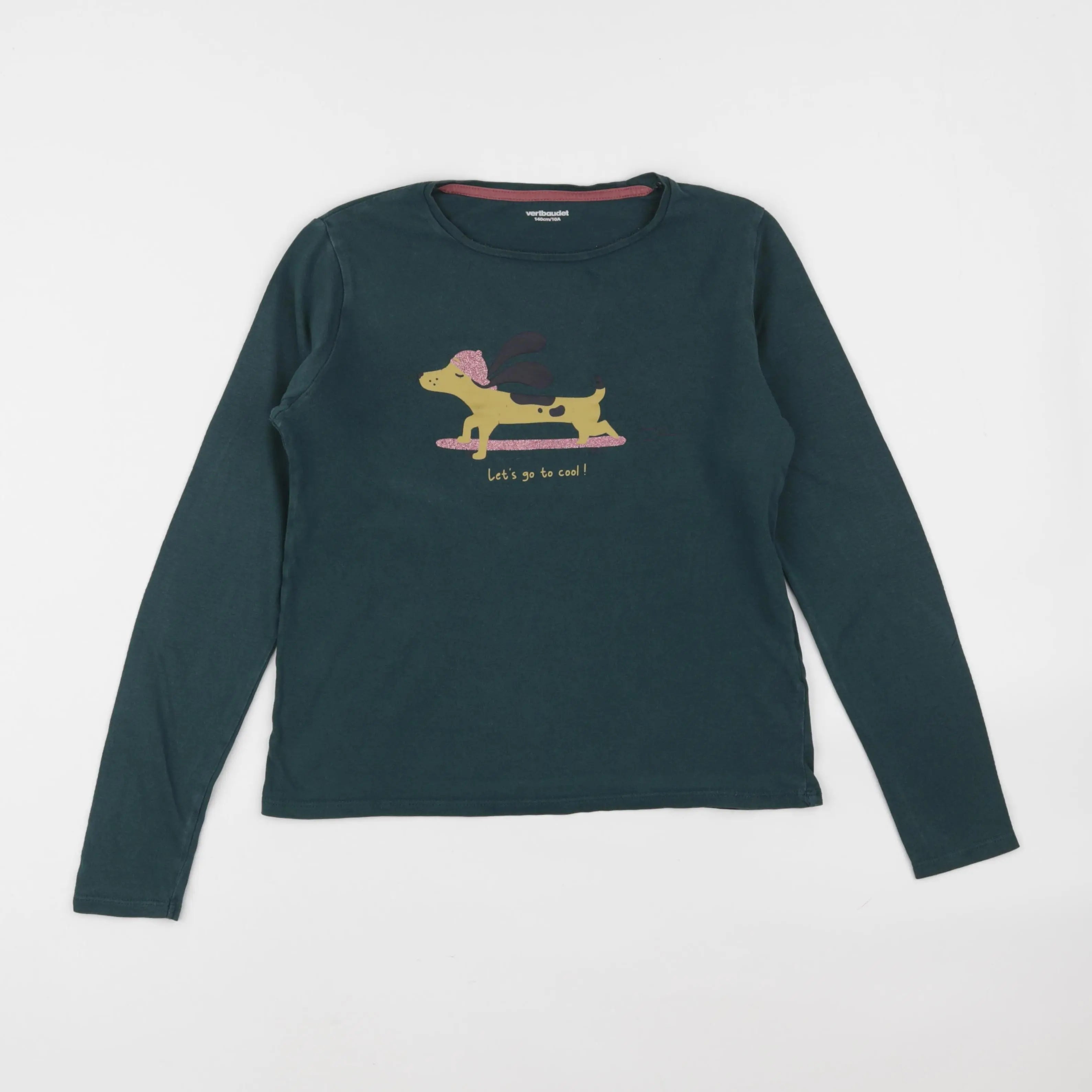 Vertbaudet - tee-shirt vert - 10 ans