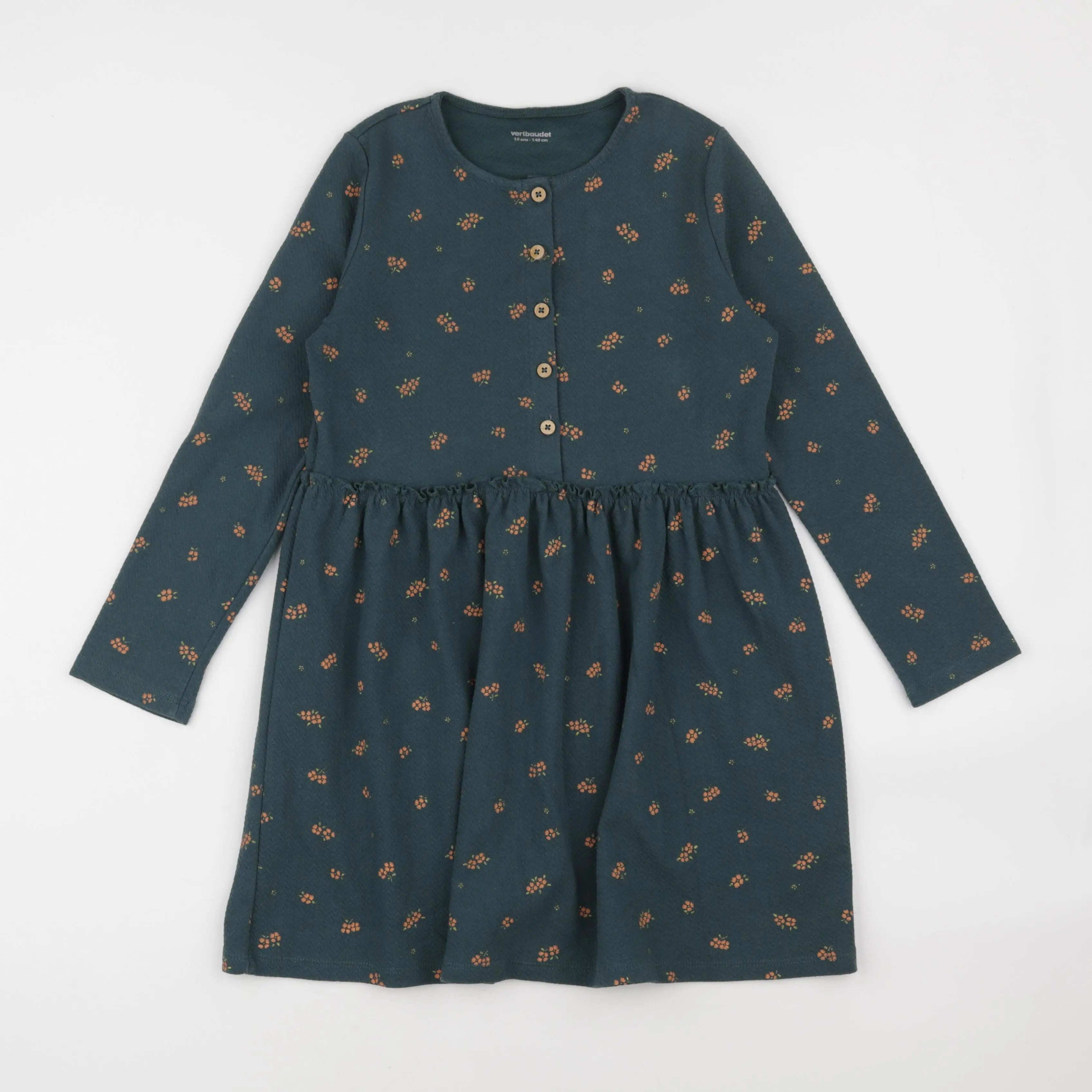 Vertbaudet - robe vert - 10 ans