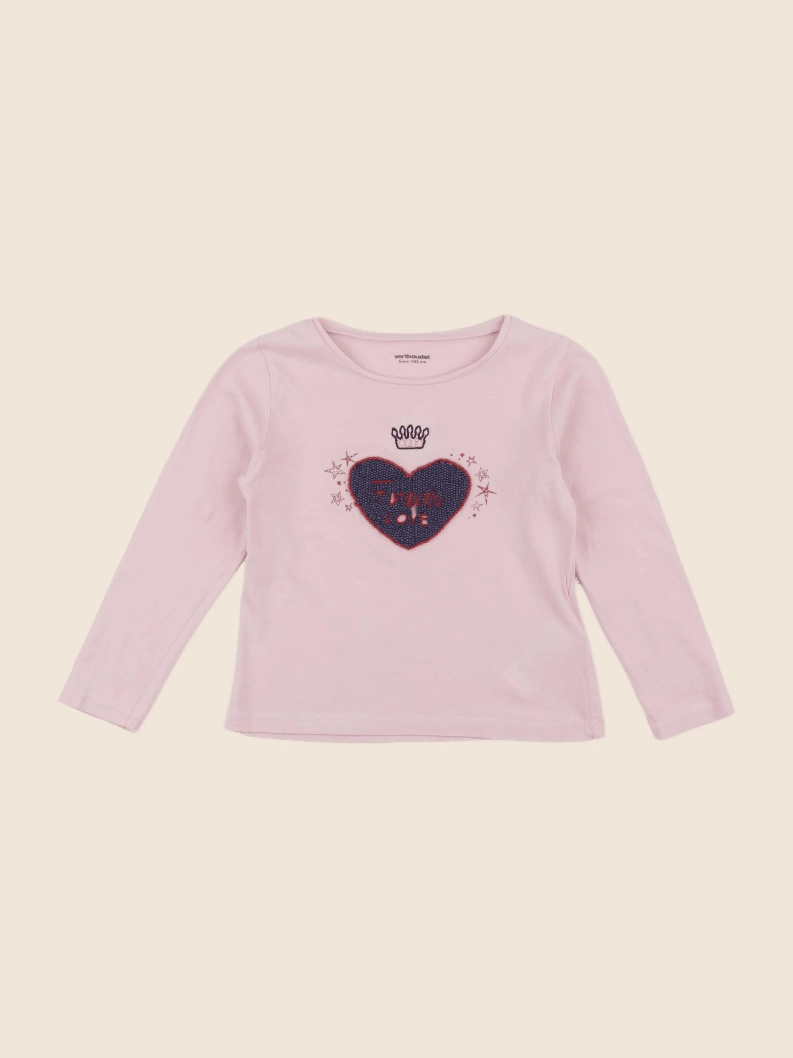 Vertbaudet - tee-shirt rose - 4 ans