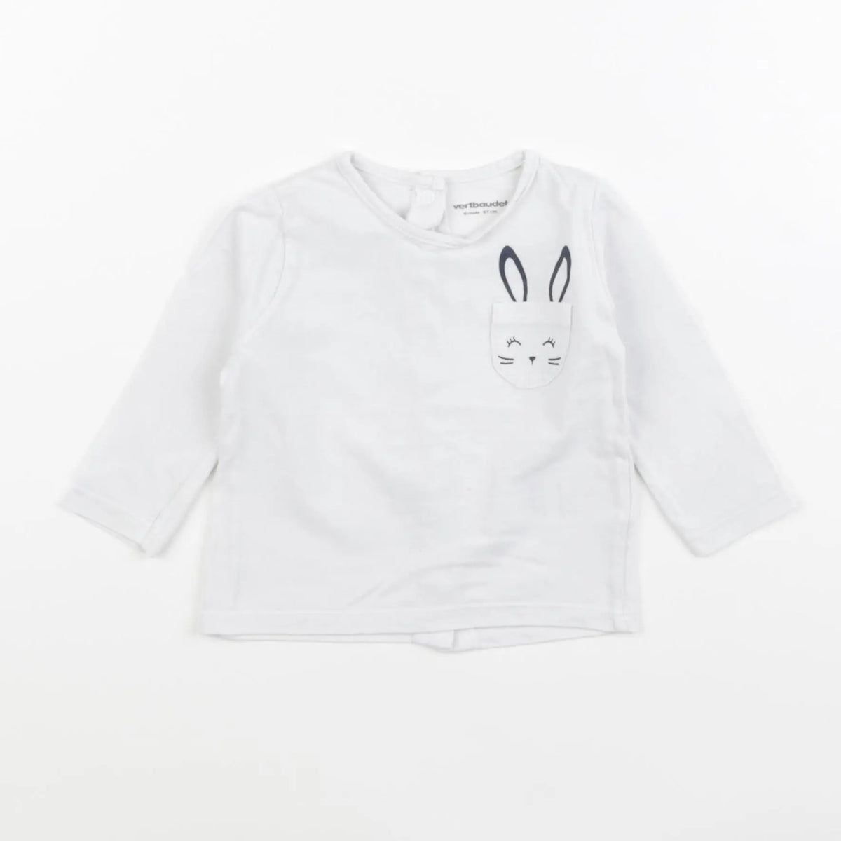 Vertbaudet - tee-shirt blanc - 6 mois
