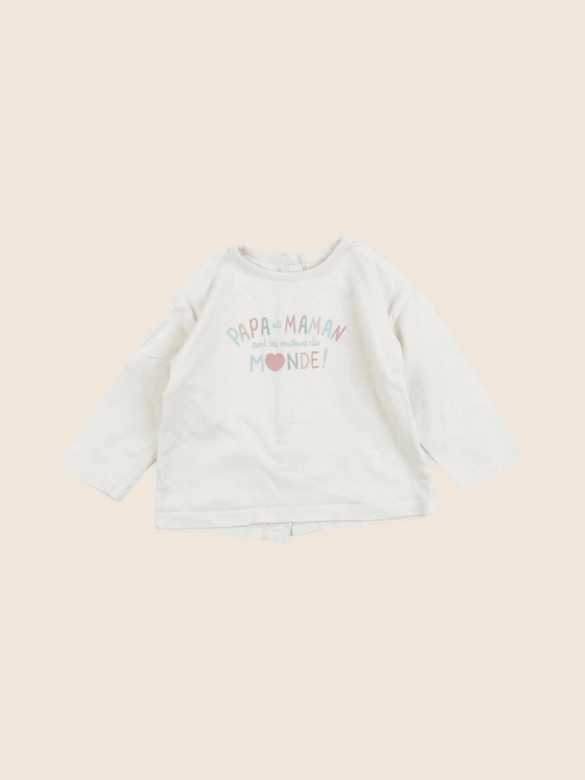 Vertbaudet - tee-shirt beige - 9 mois