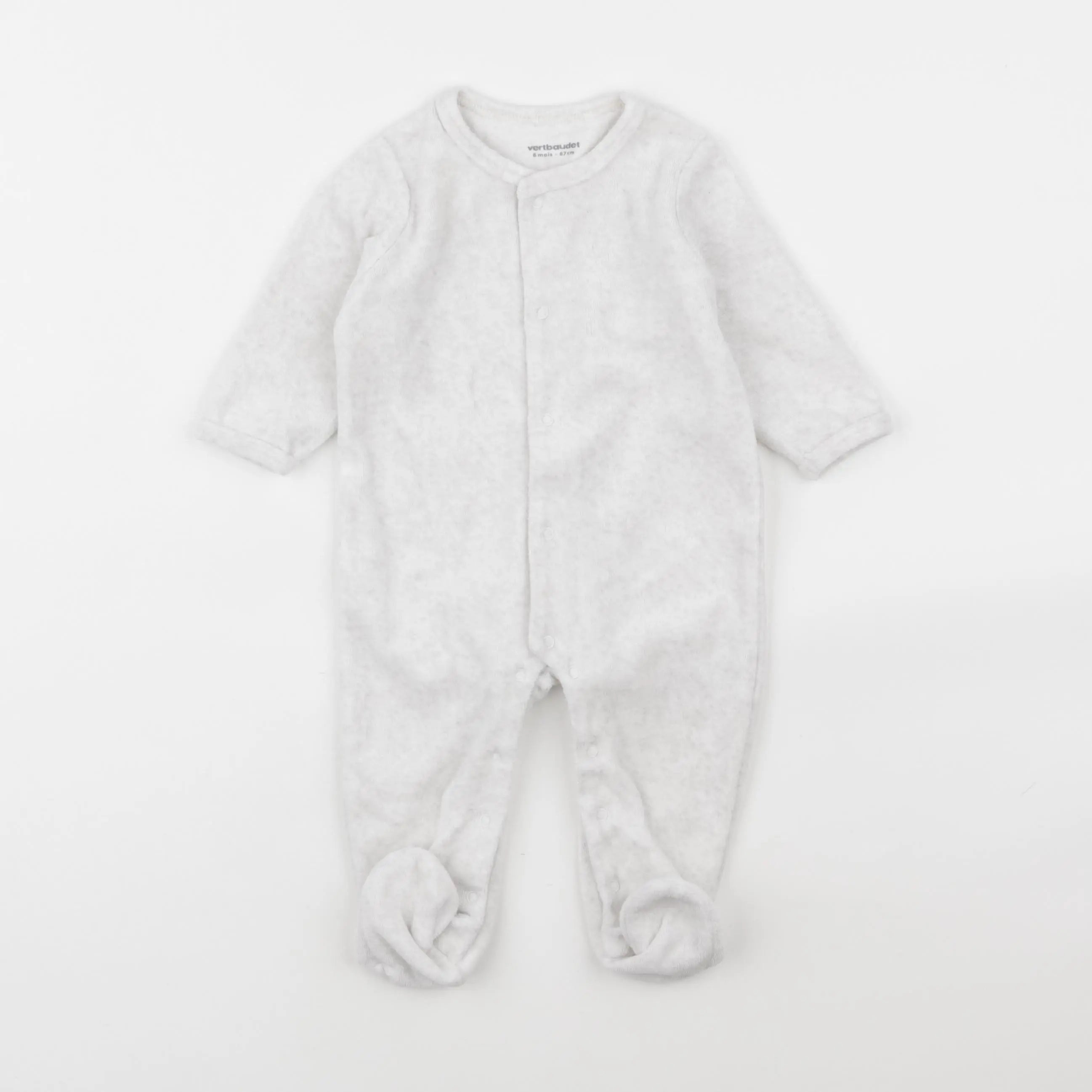 Vertbaudet - pyjama velours gris - 6 mois