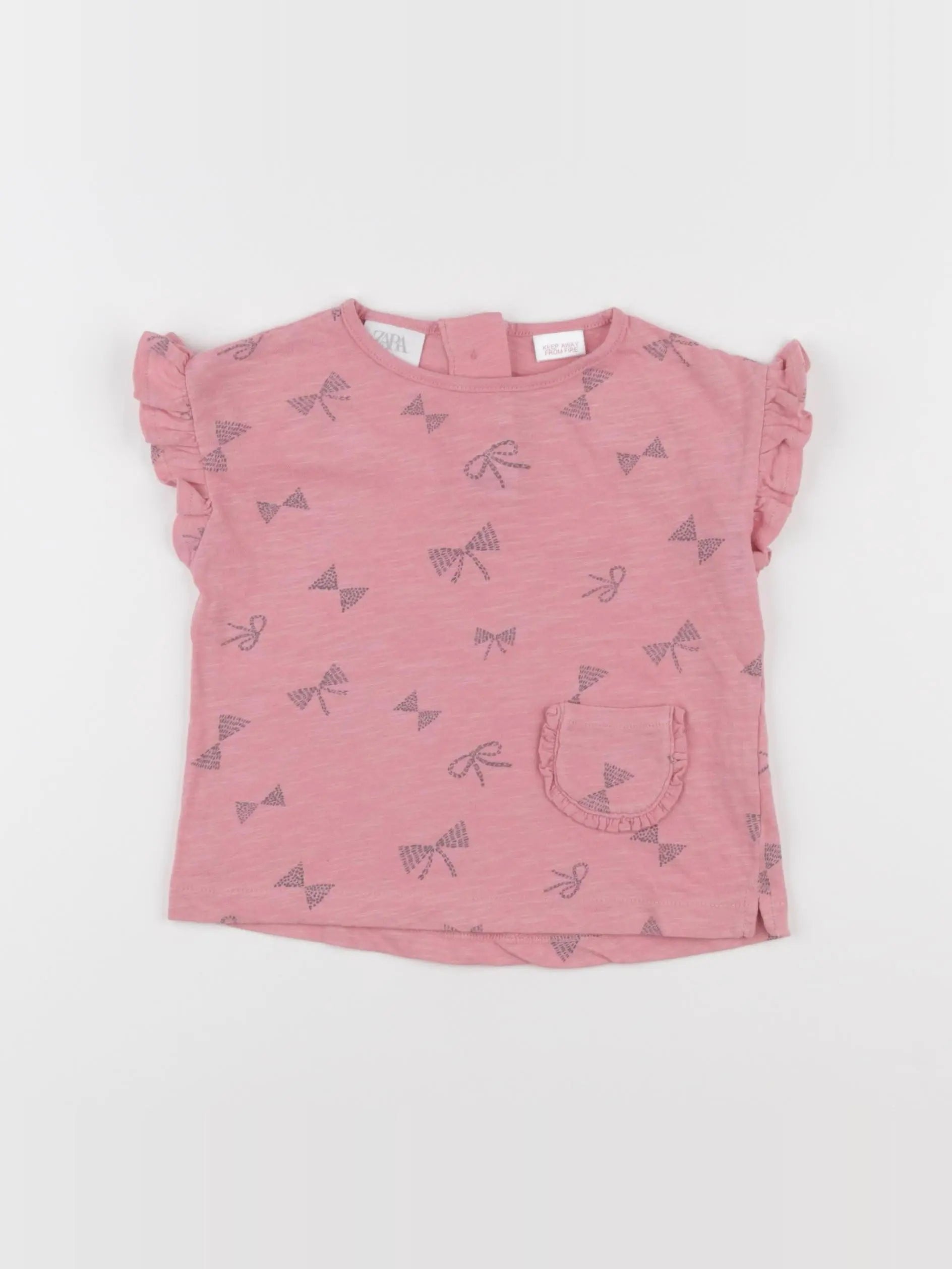 Zara - tee-shirt rose - 12/18 mois