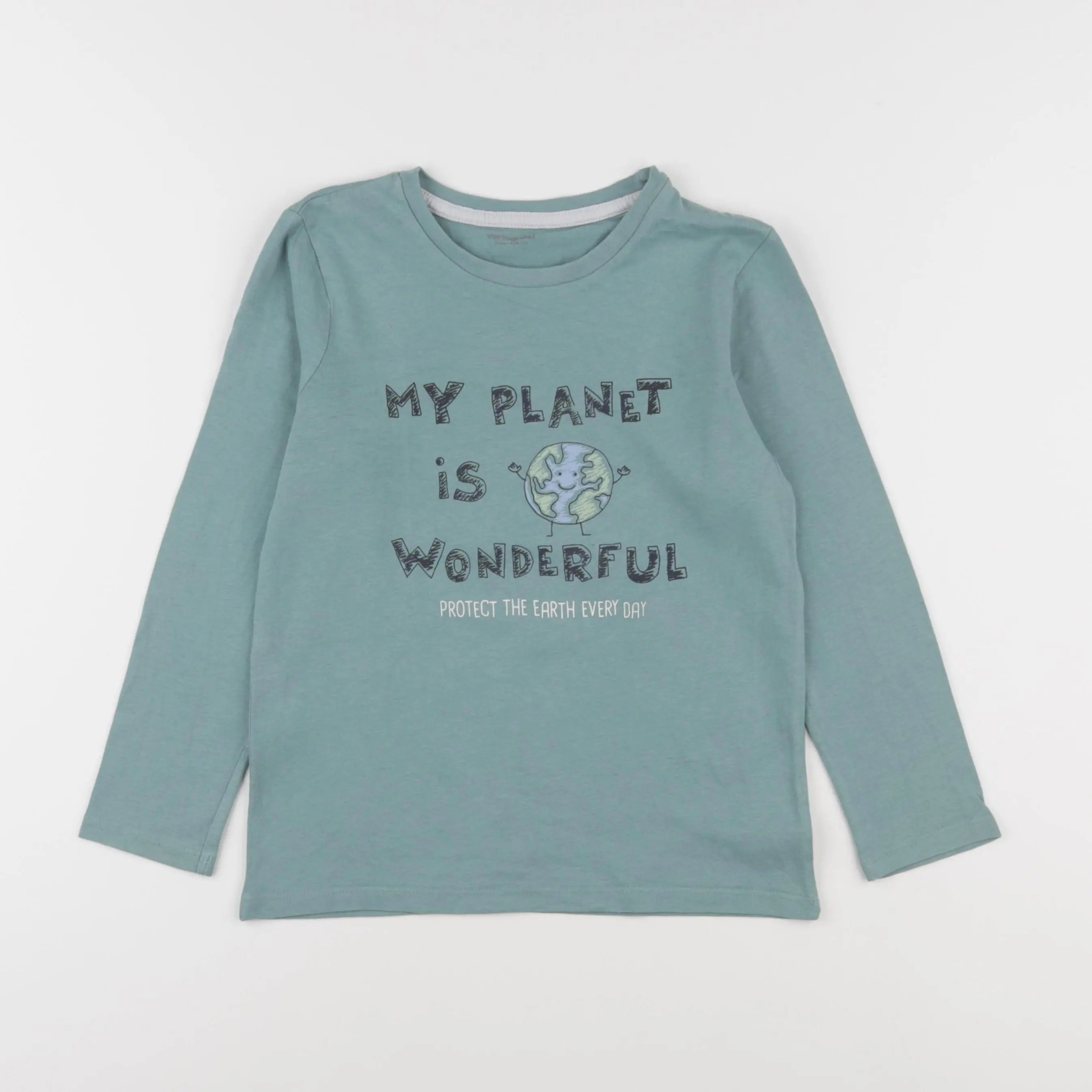 Vertbaudet - tee-shirt bleu - 8 ans