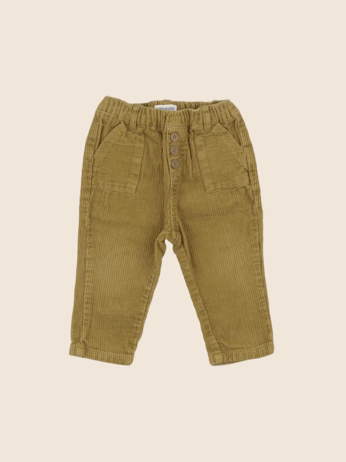 Vertbaudet - pantalon jaune - 12 mois