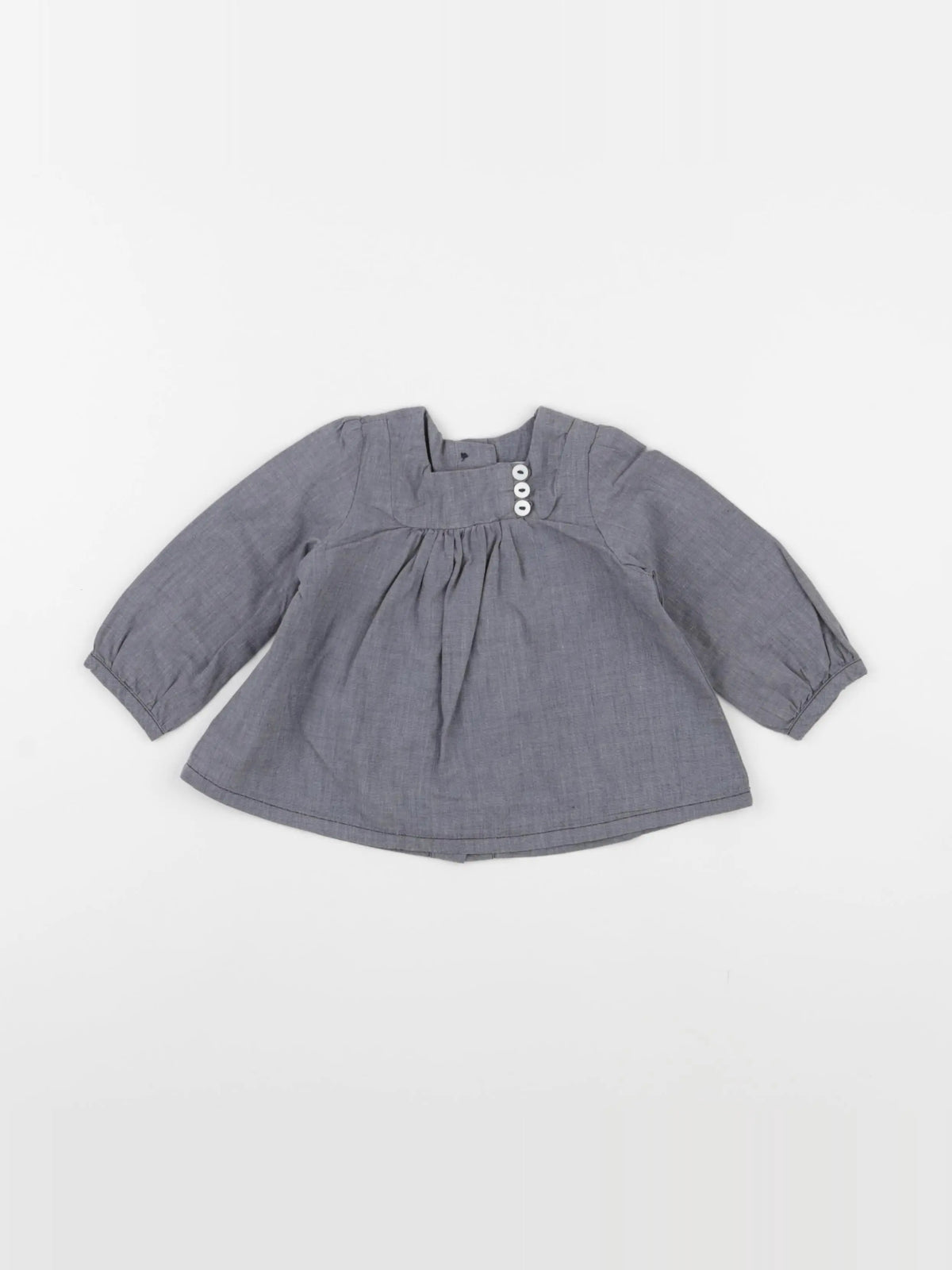 Petit Bateau - blouse bleu - 6 mois