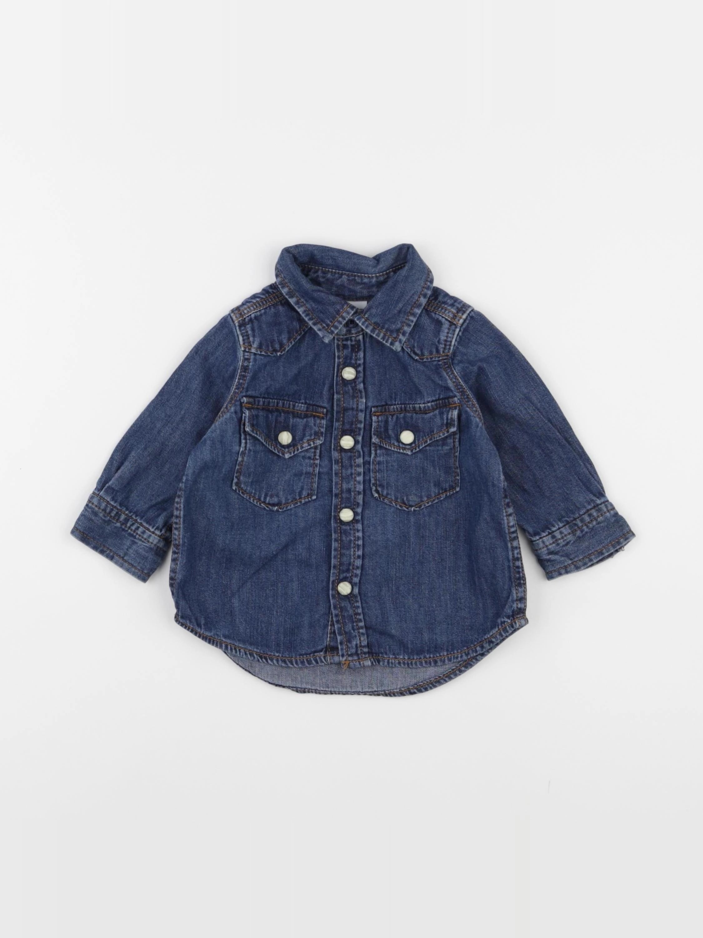 GAP - chemise bleu - 3/6 mois