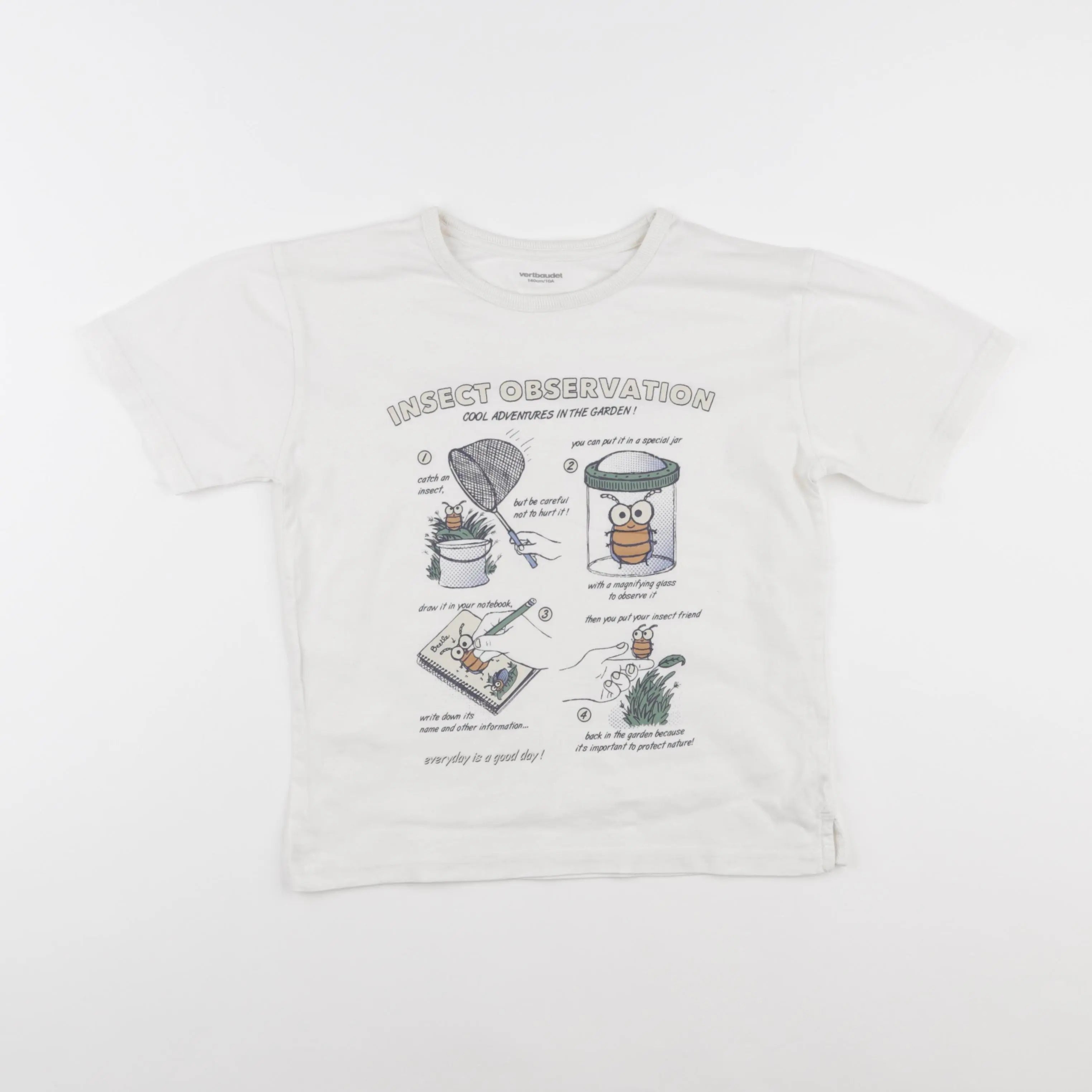 Vertbaudet - tee-shirt blanc - 10 ans