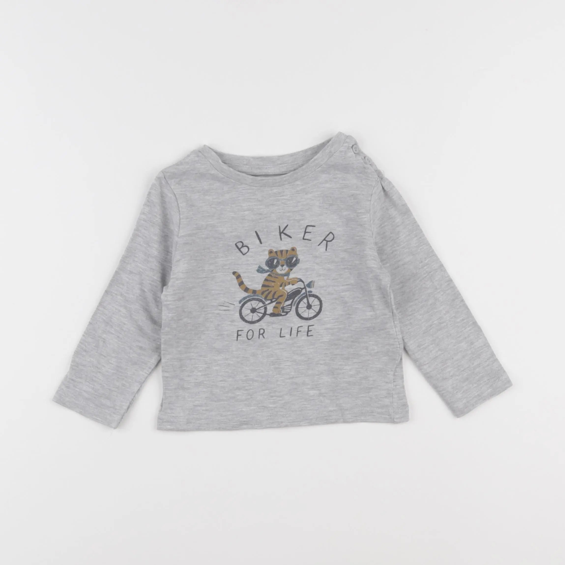 Vertbaudet - tee-shirt gris - 12 mois