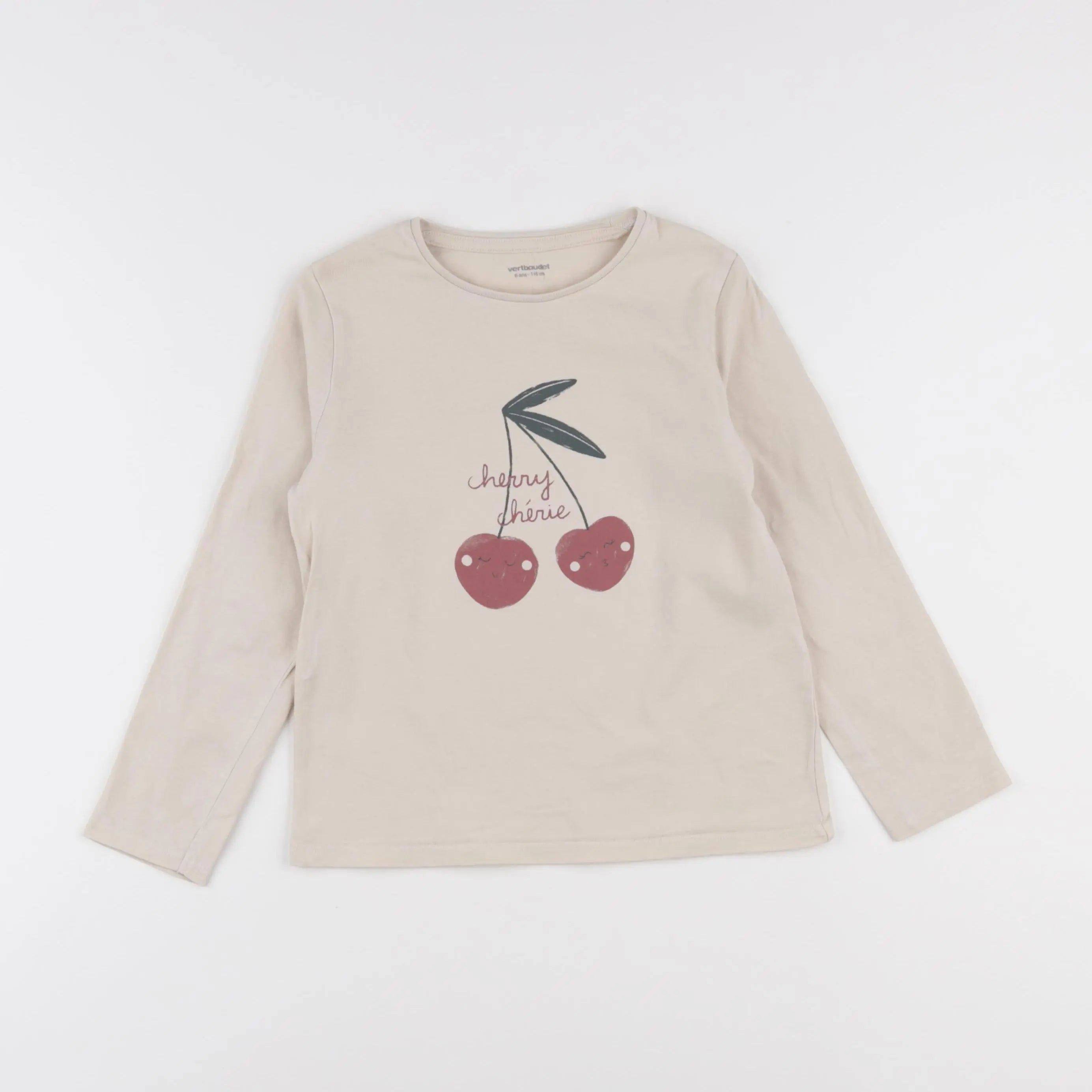 Vertbaudet - tee-shirt beige - 6 ans
