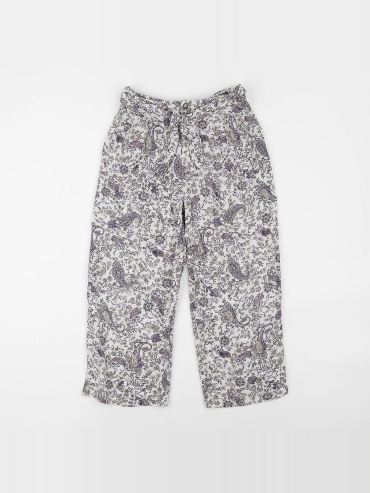 IKKS - pantalon blanc, violet - 10 ans