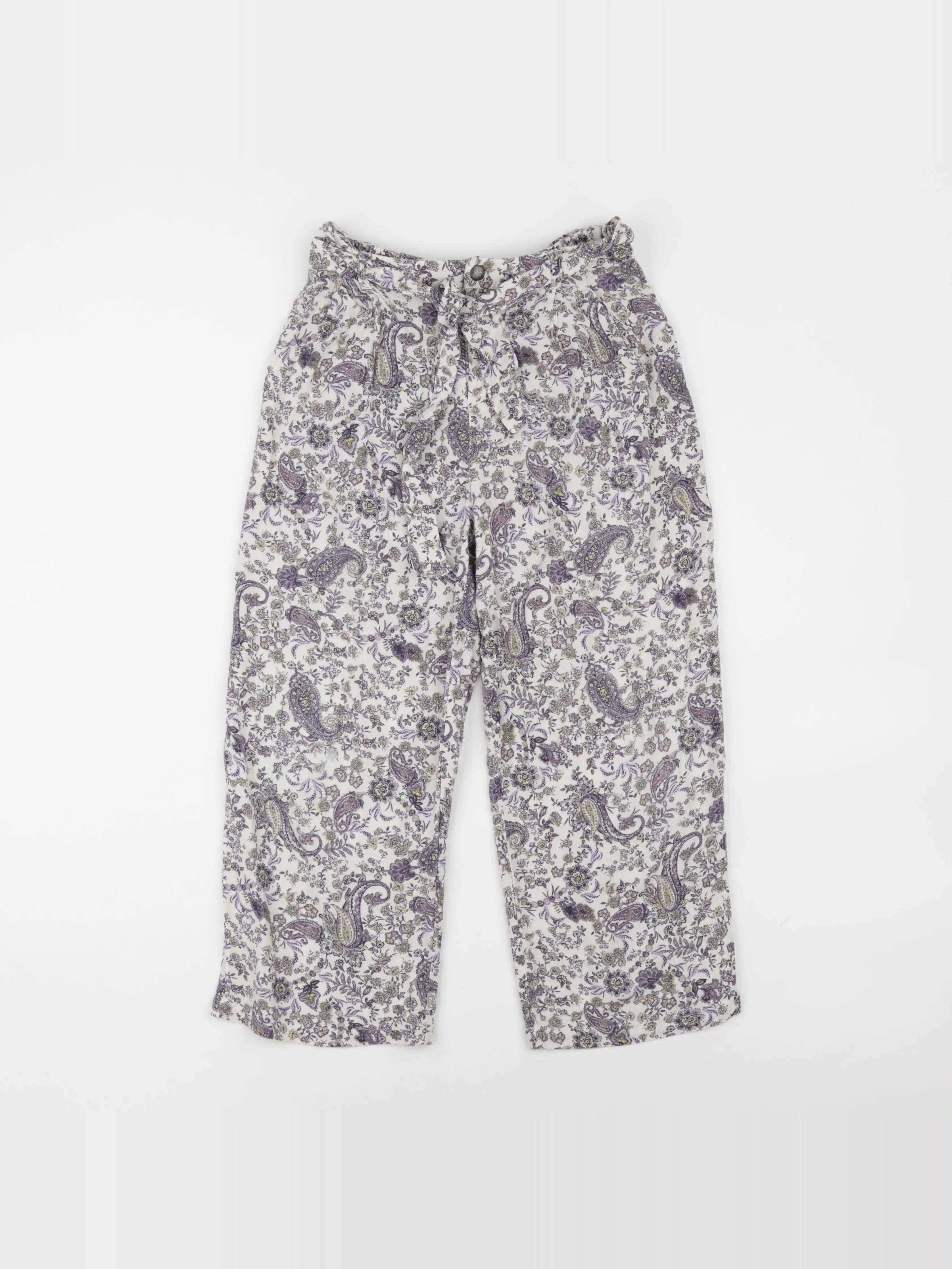 IKKS - pantalon blanc, violet - 10 ans