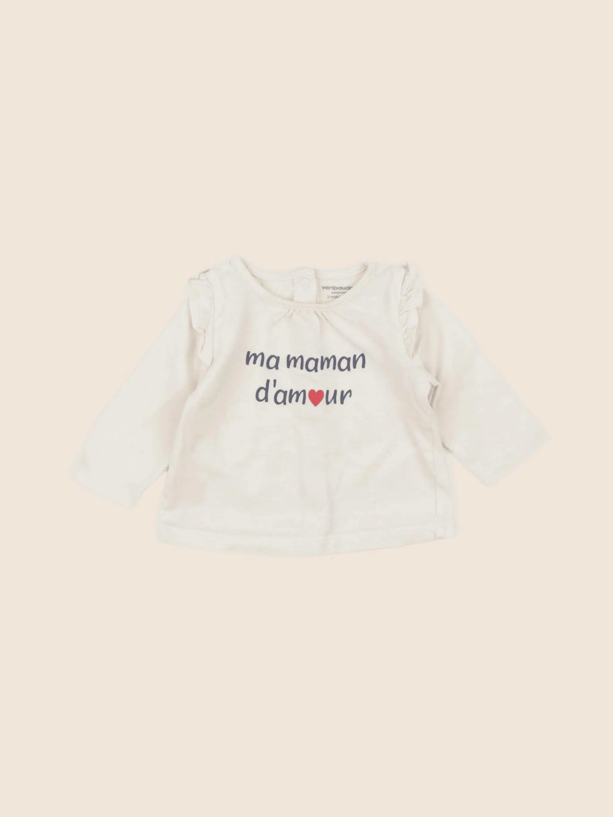 Vertbaudet - tee-shirt beige - 3 mois