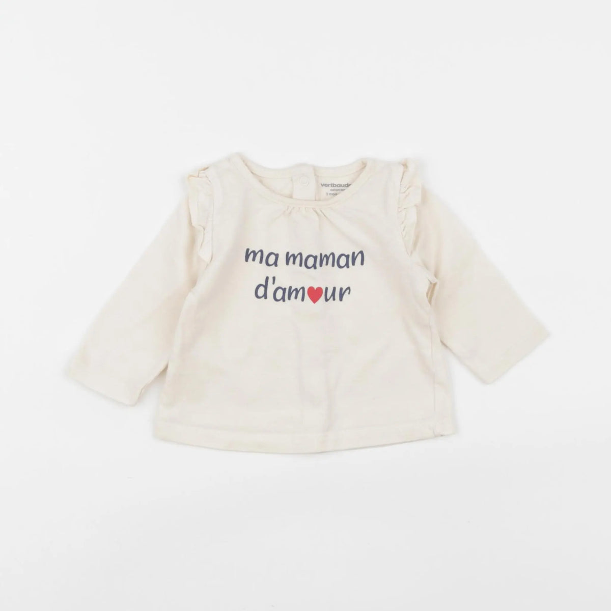 Vertbaudet - tee-shirt beige - 3 mois