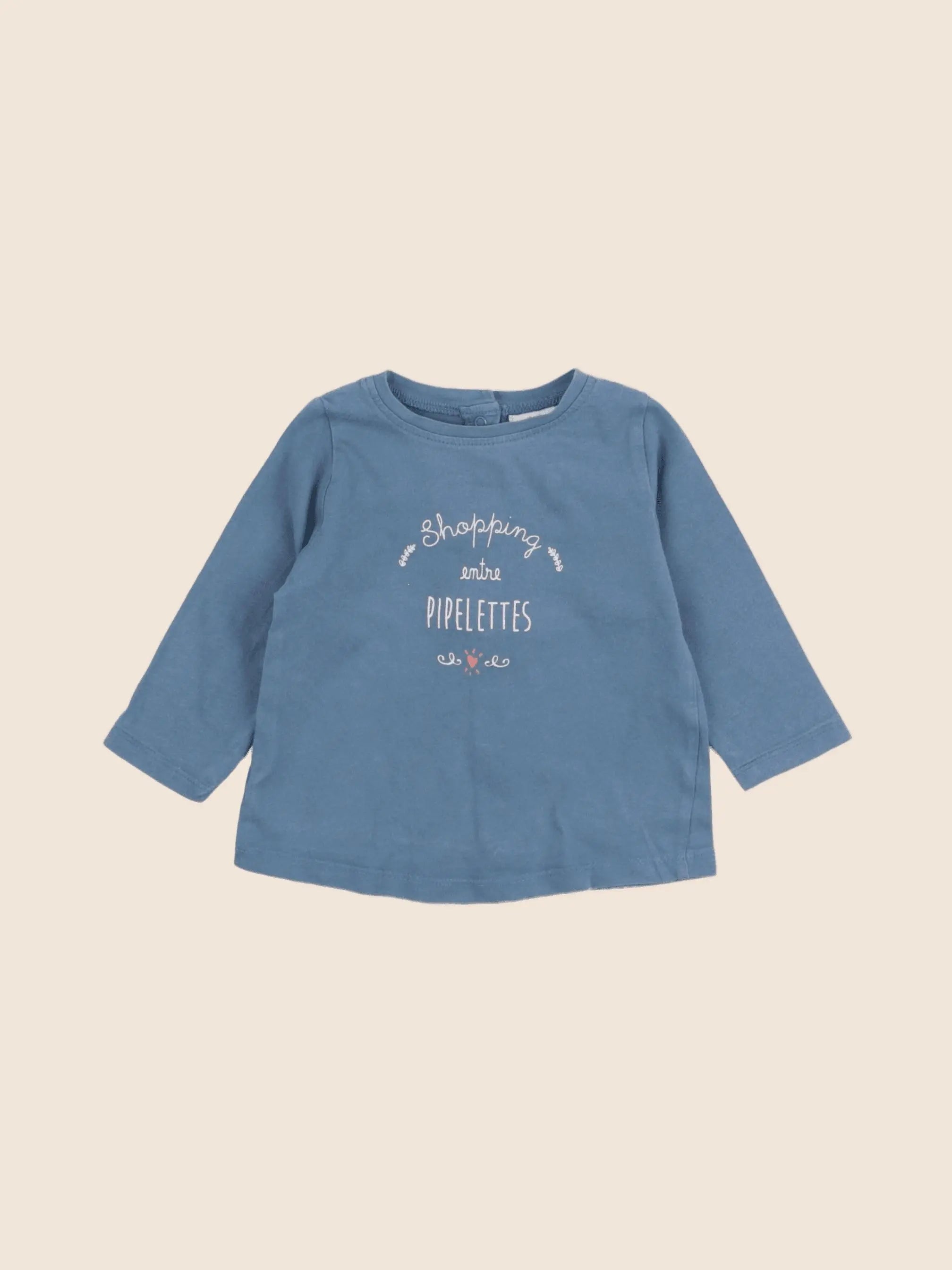Tape à l'oeil - tee-shirt bleu - 6 mois