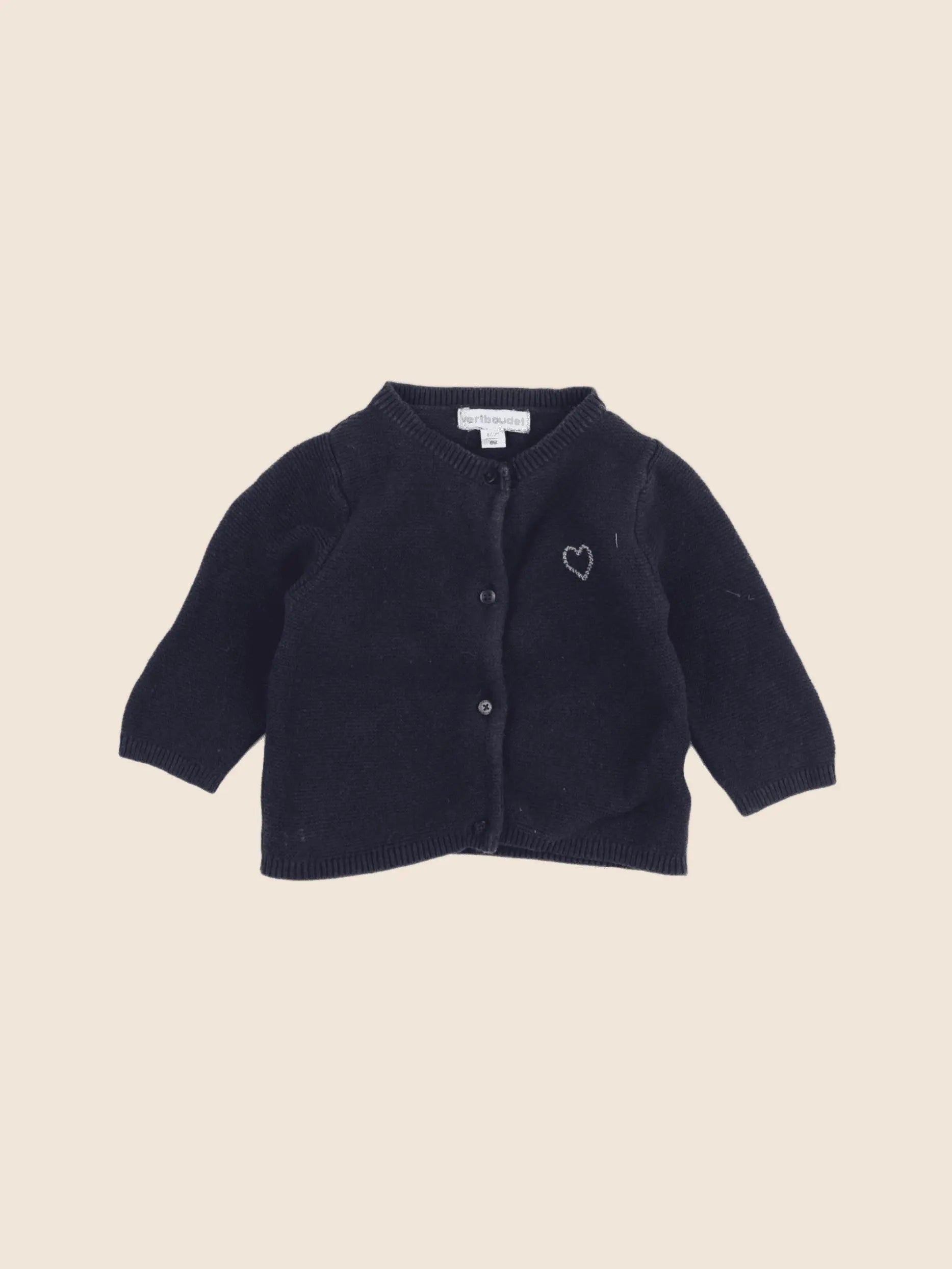 Vertbaudet - gilet bleu - 6 mois