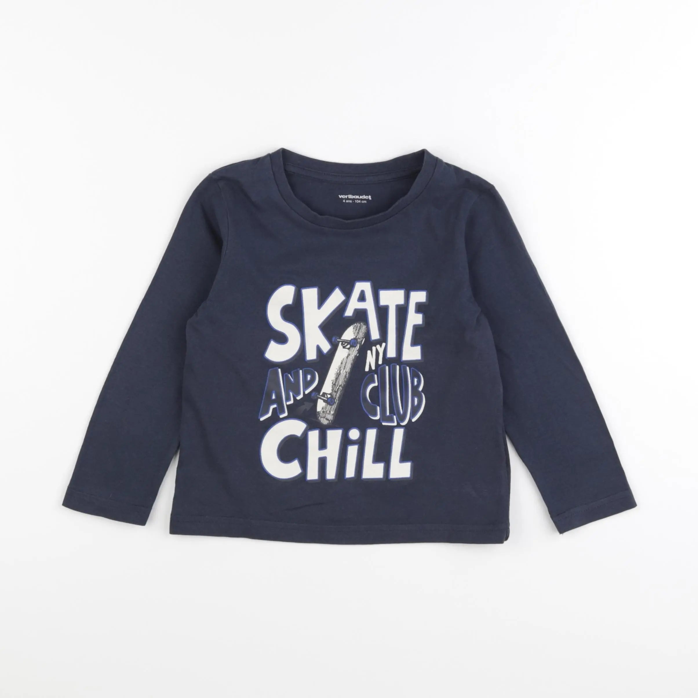 Vertbaudet - tee-shirt bleu - 4 ans