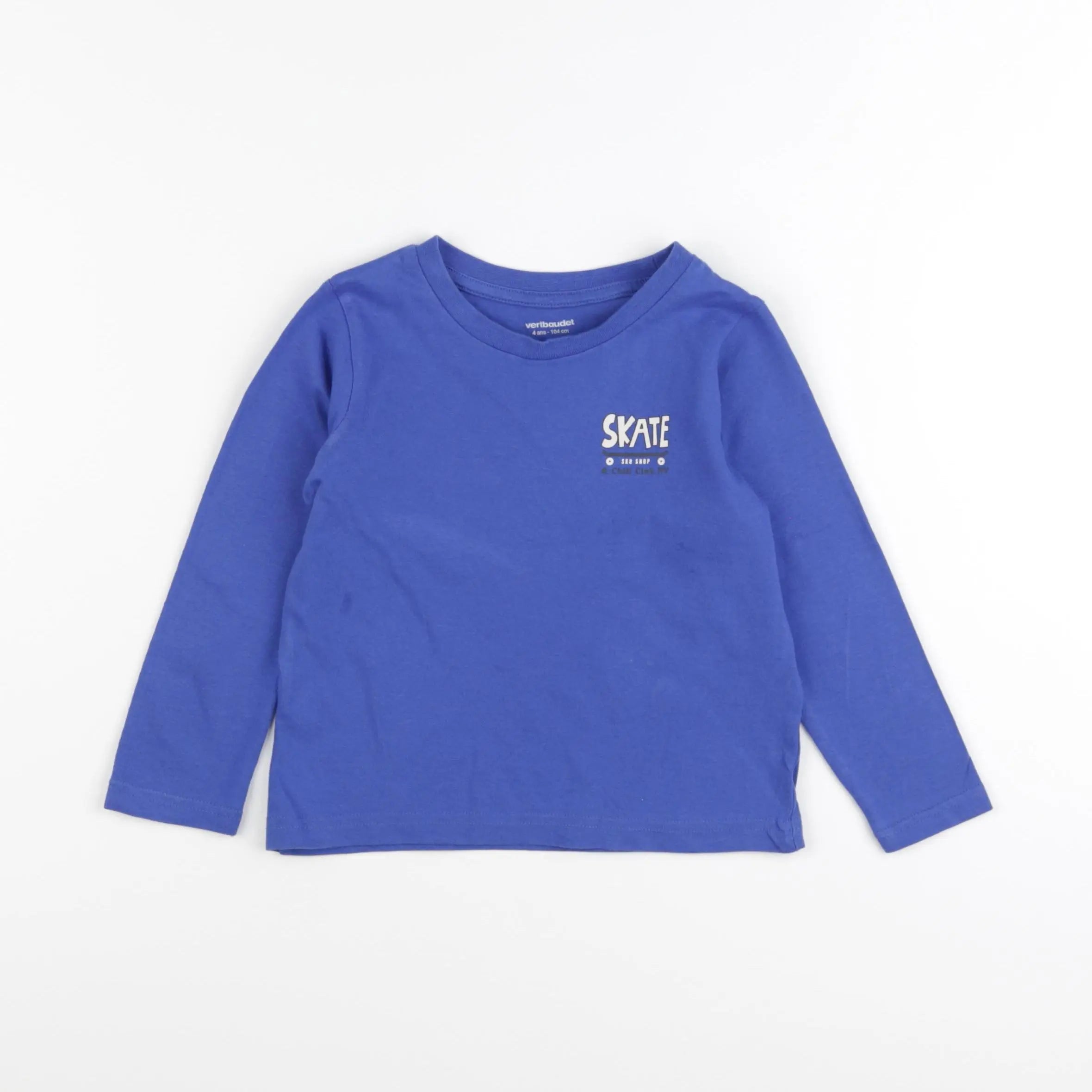 Vertbaudet - tee-shirt bleu - 4 ans