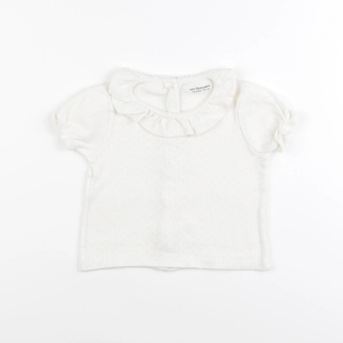 Vertbaudet - tee-shirt beige - 12 mois