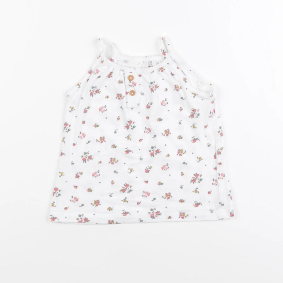 Vertbaudet - débardeur blanc, rose - 9 mois
