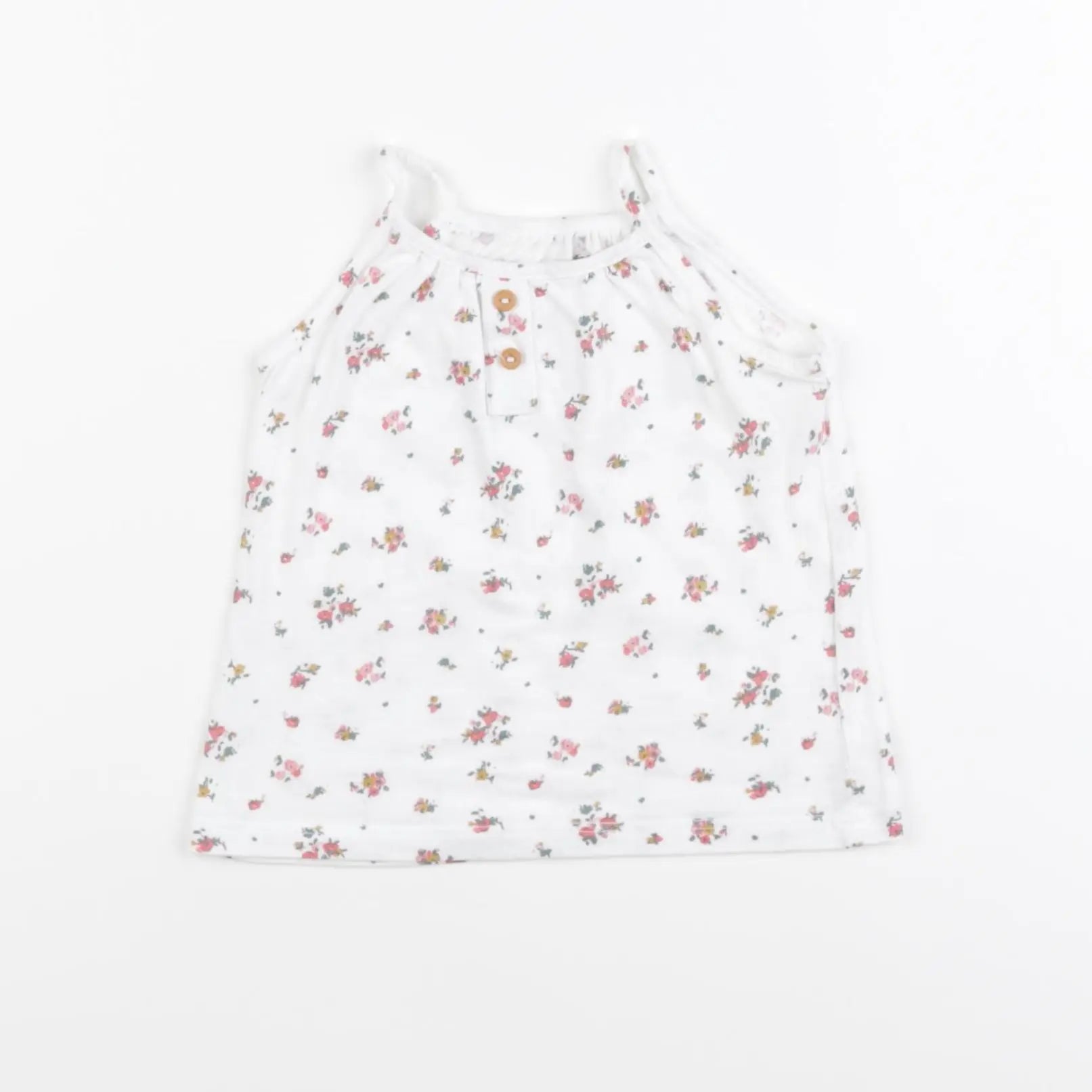 Vertbaudet - débardeur blanc, rose - 9 mois