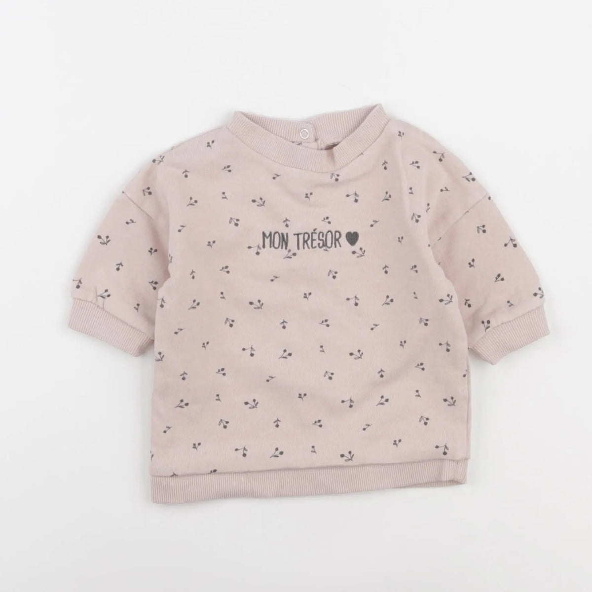 Vertbaudet - sweat rose - 3 mois