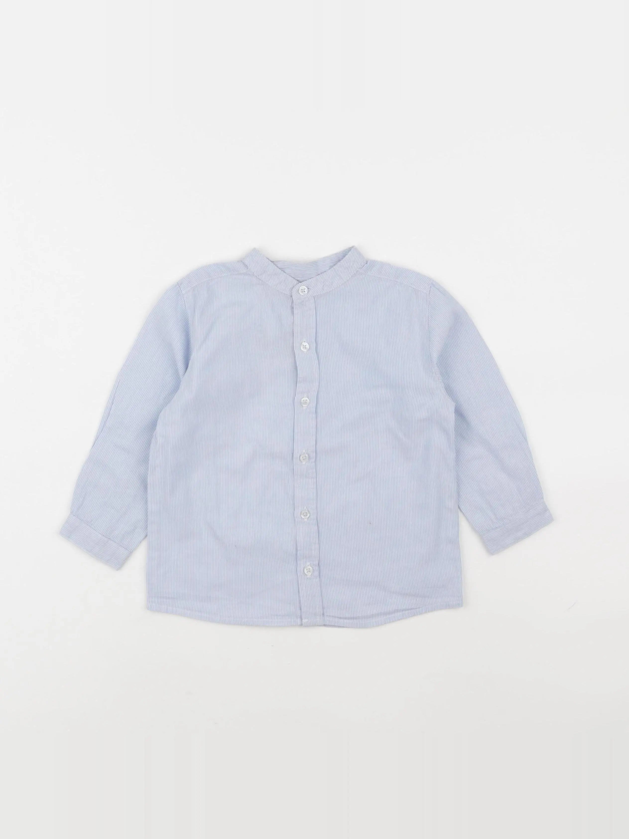 Boutchou - chemise blanc, bleu - 24 mois