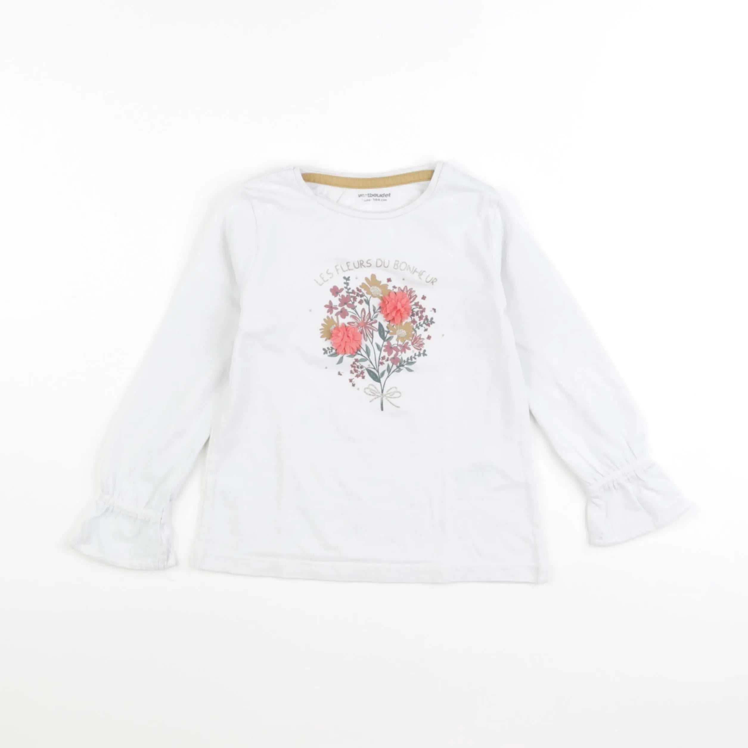 Vertbaudet - tee-shirt blanc - 4 ans