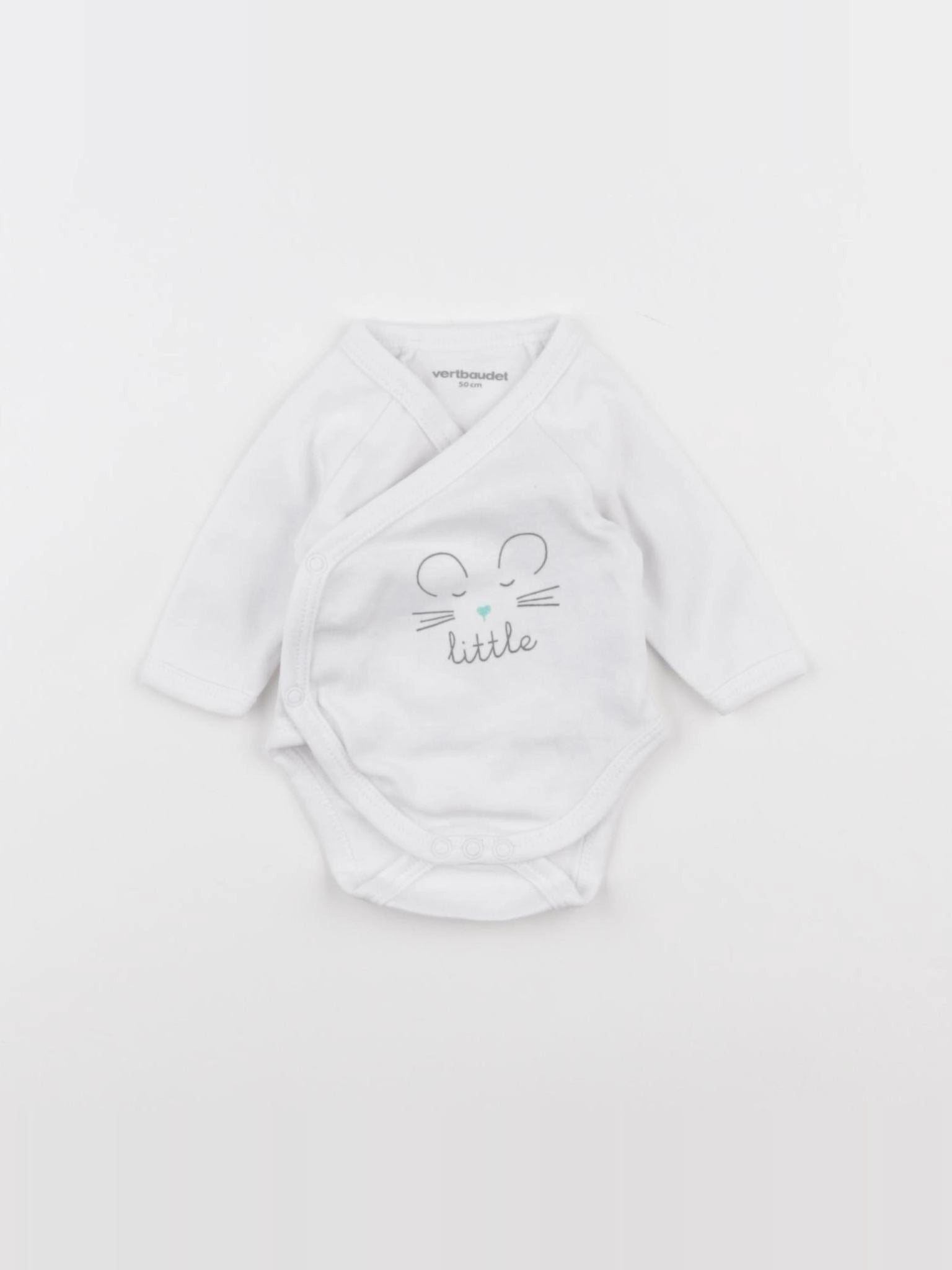 Vertbaudet - body blanc - 0 mois