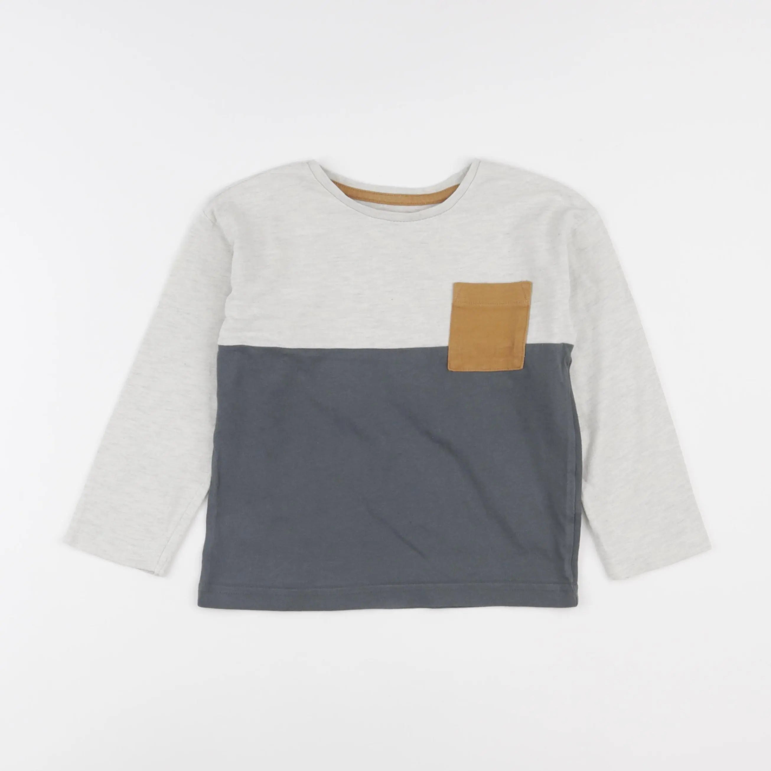 Vertbaudet - tee-shirt bleu, beige - 4 ans