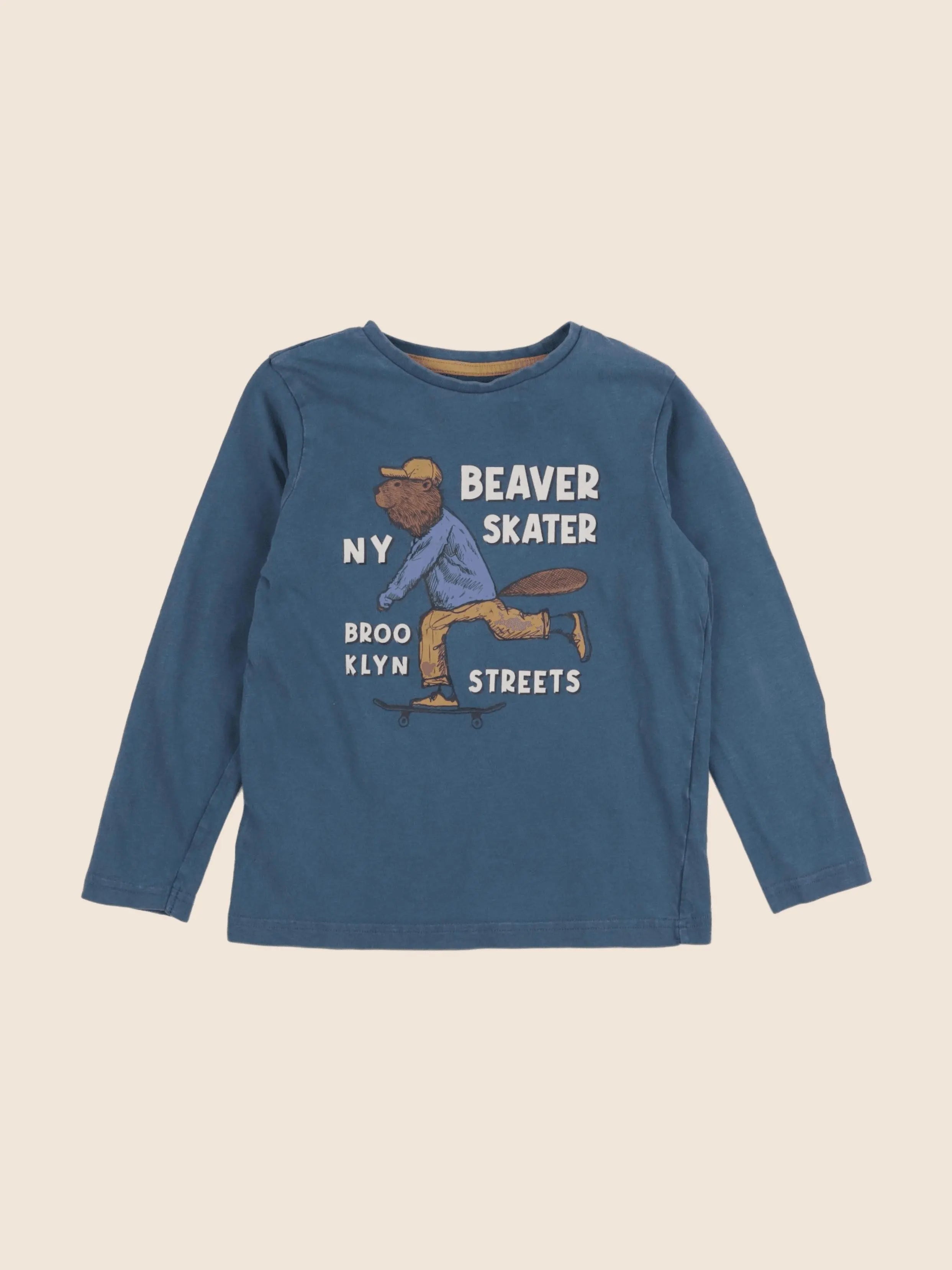 Vertbaudet - tee-shirt bleu - 8 ans