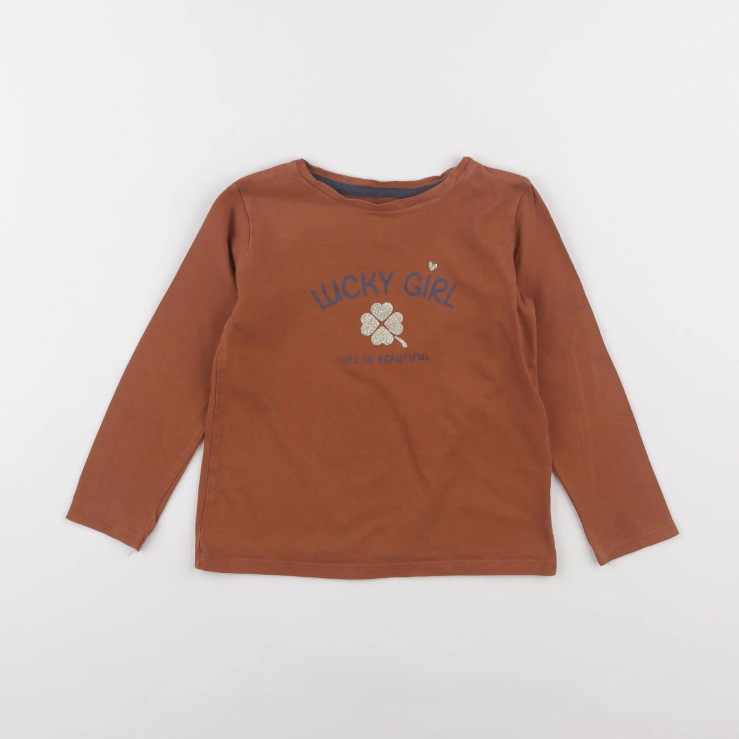 Vertbaudet - tee-shirt marron - 4 ans