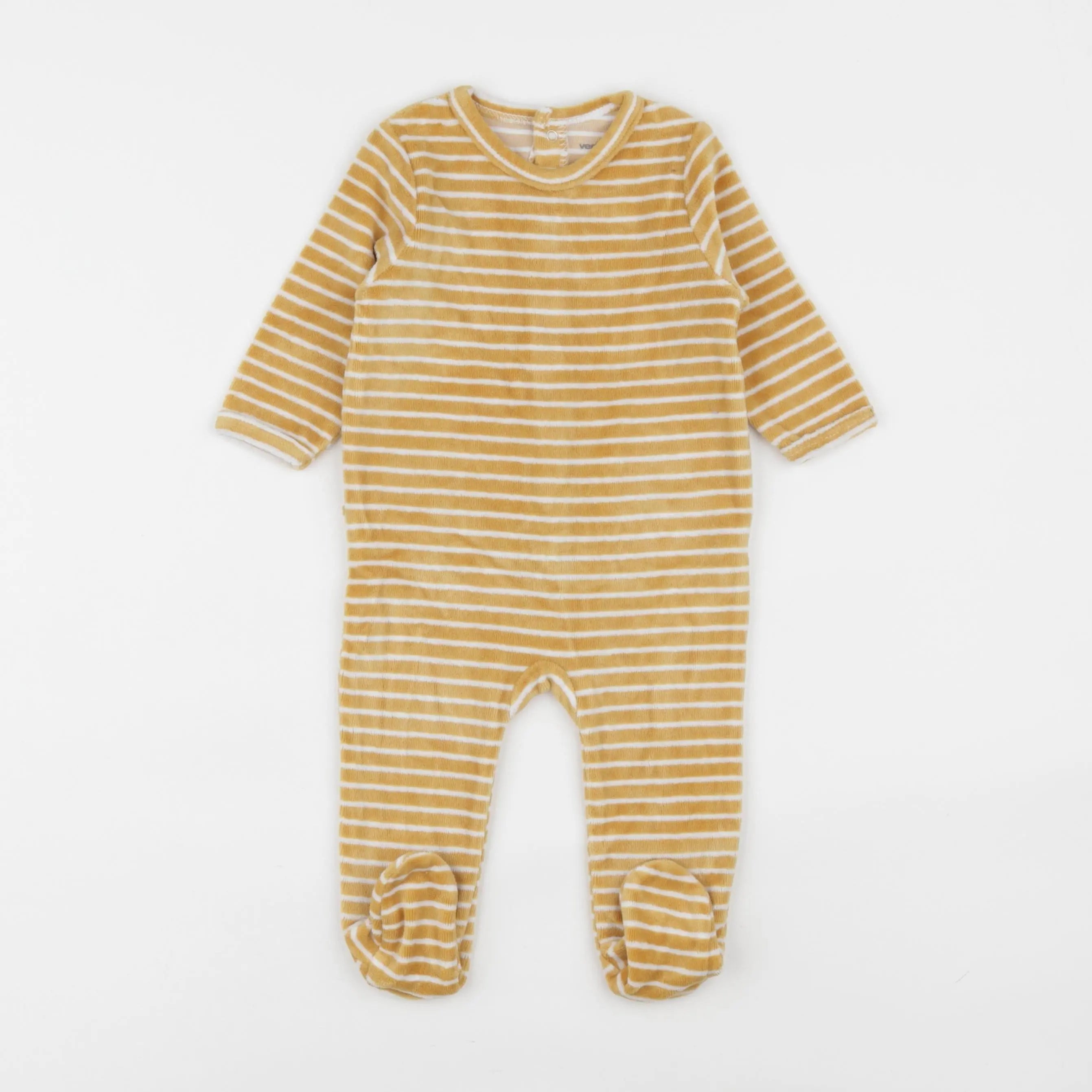Vertbaudet - pyjama velours jaune - 6 mois