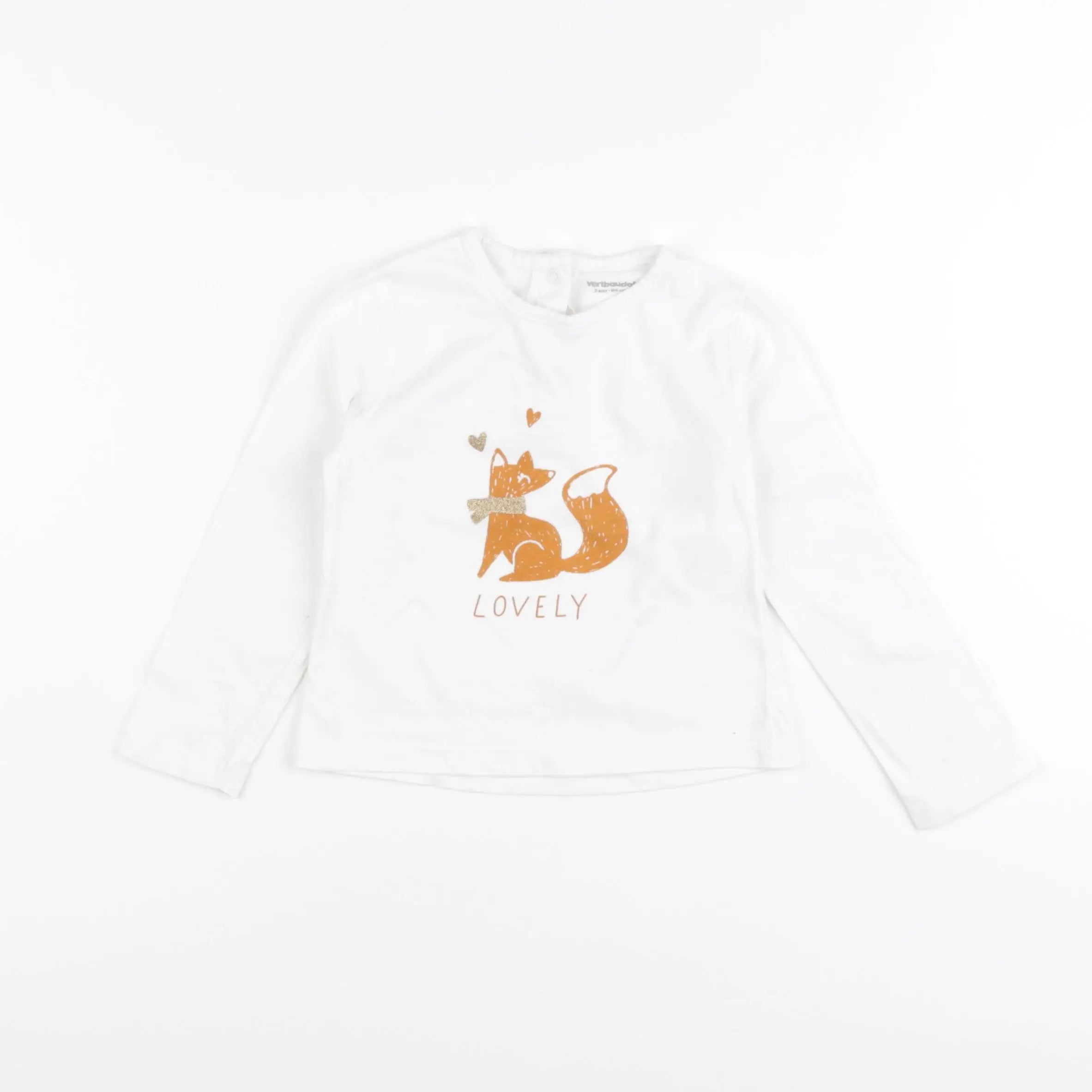 Vertbaudet - tee-shirt blanc - 2 ans