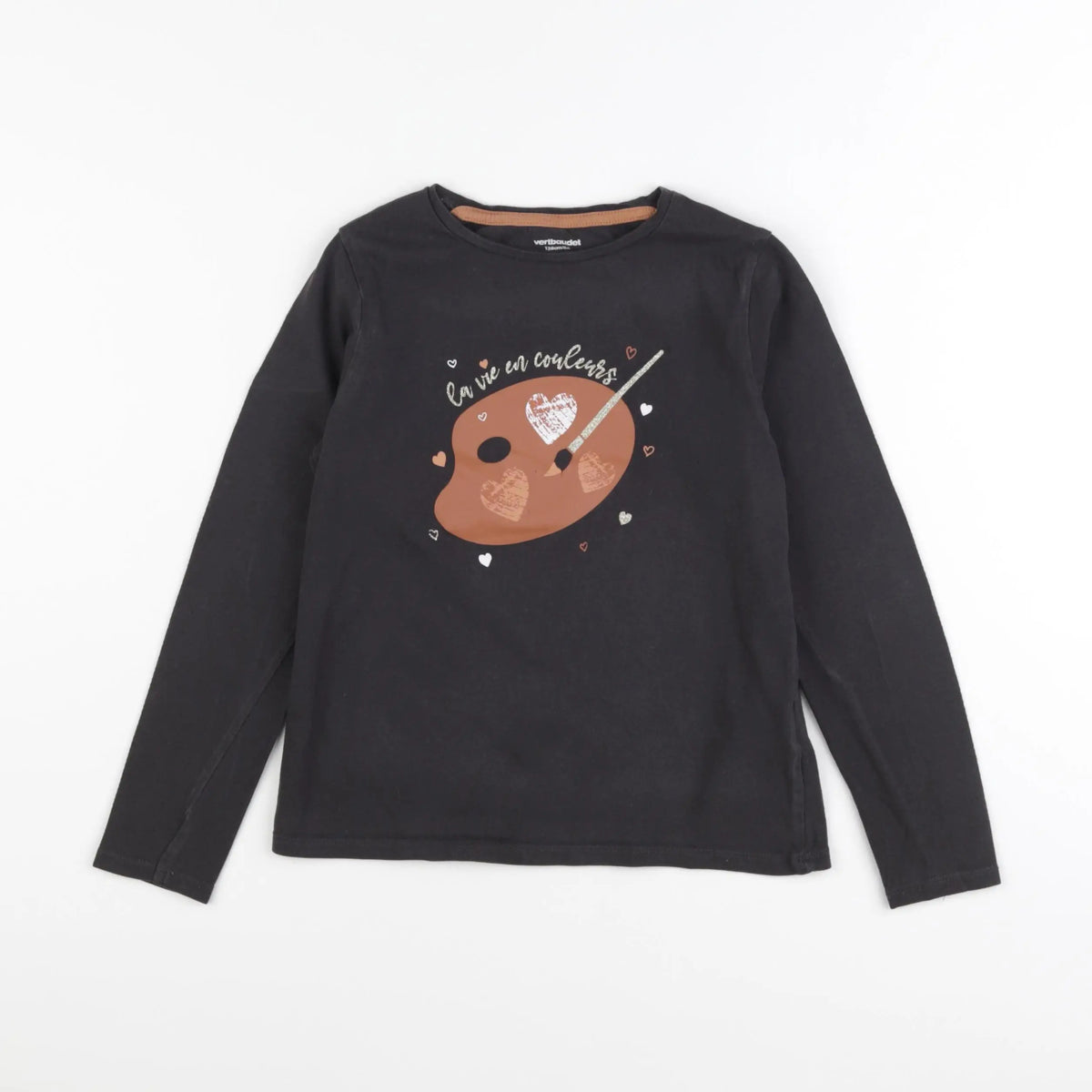 Vertbaudet - tee-shirt marron - 8 ans