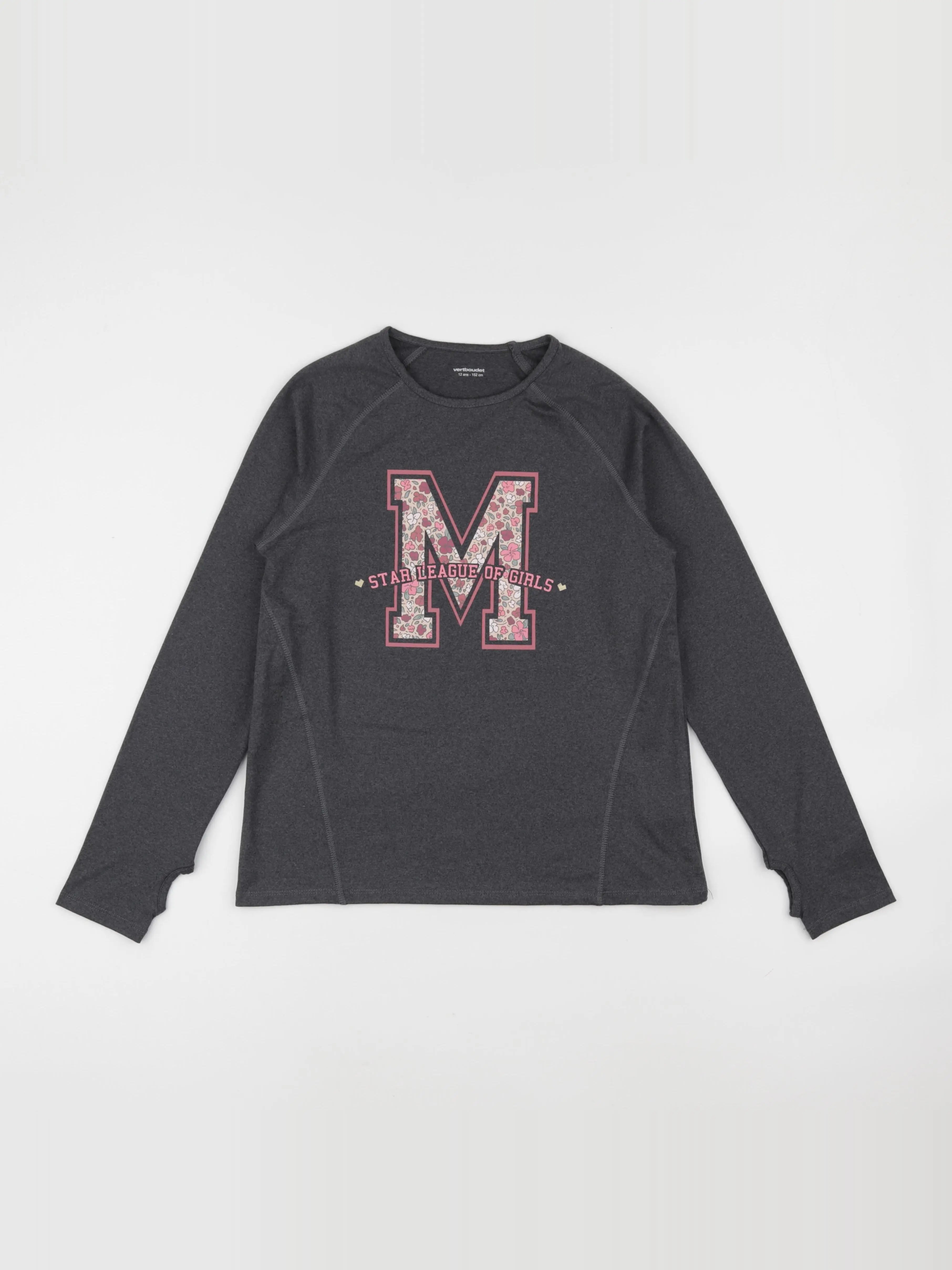 Vertbaudet - tee-shirt de sport gris - 12 ans