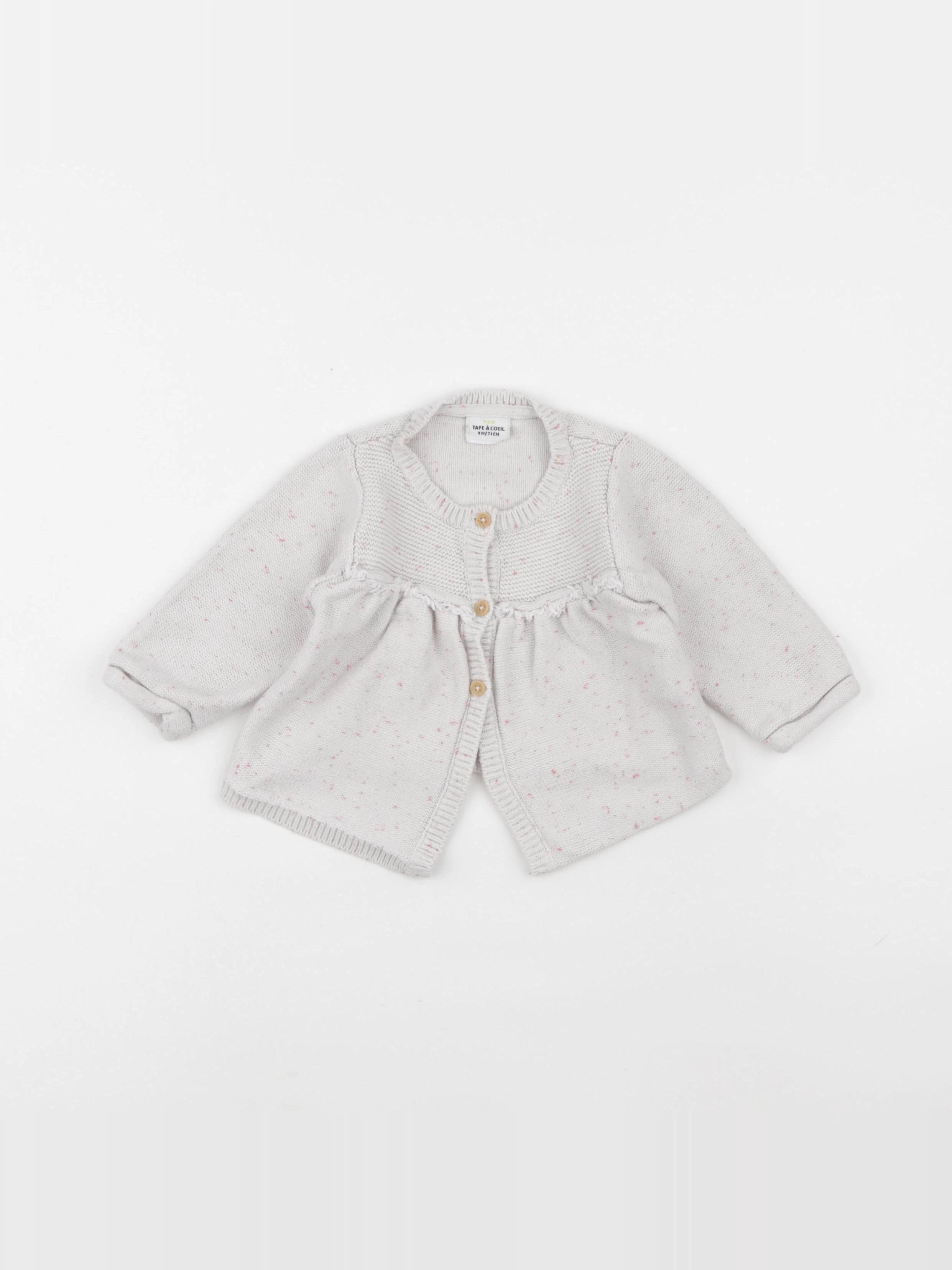 Tape à l'oeil - gilet beige, rose - 9 mois