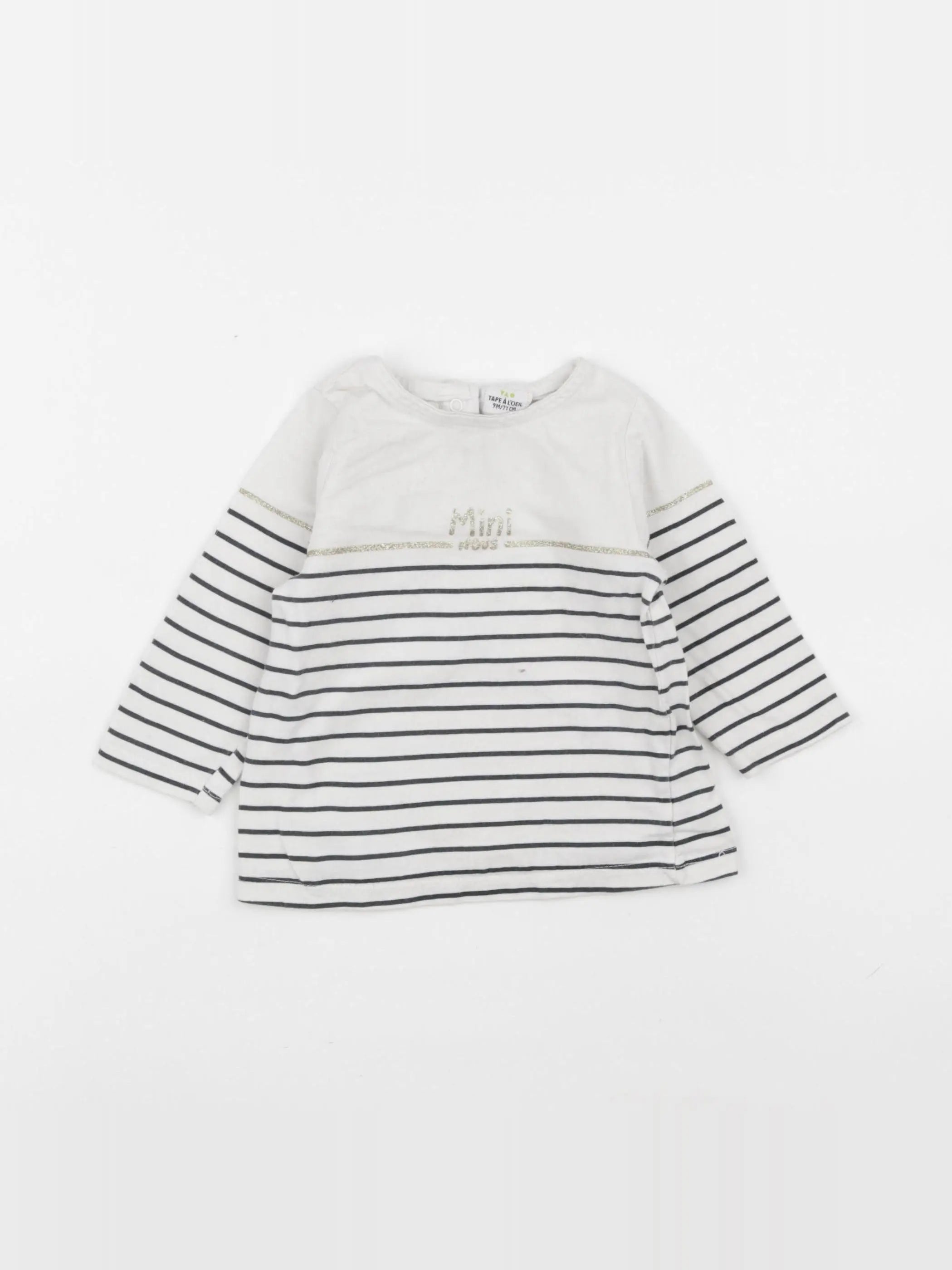 Tape à l'oeil - tee-shirt blanc, bleu - 9 mois