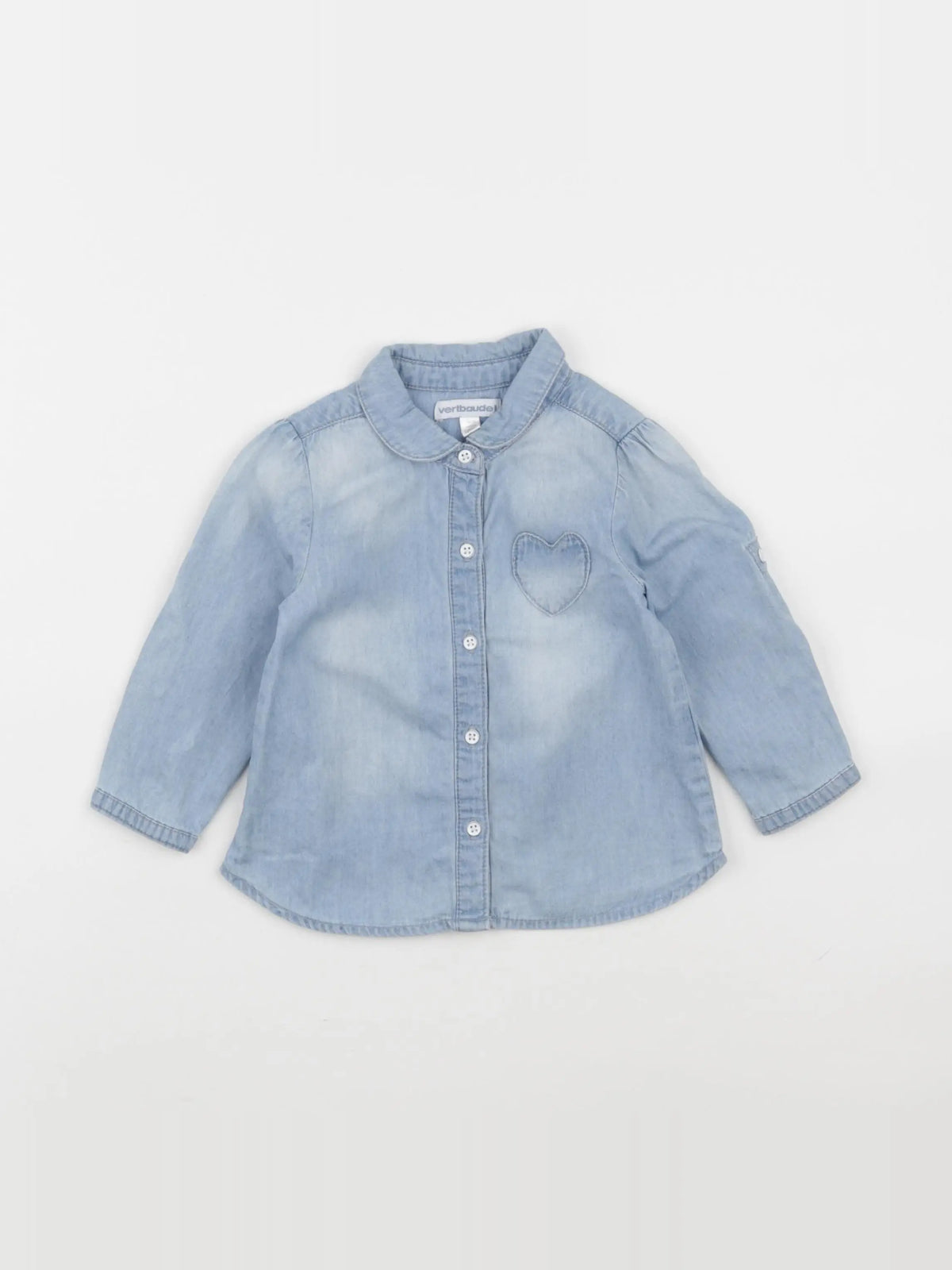 Vertbaudet - chemise bleu - 12 mois
