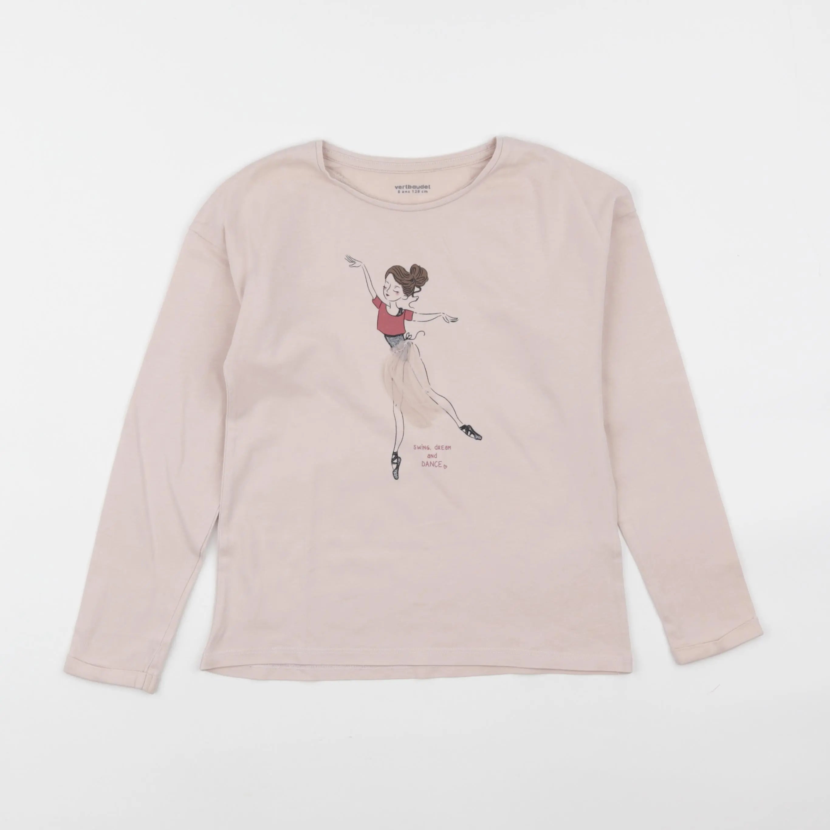 Vertbaudet - tee-shirt rose - 8 ans
