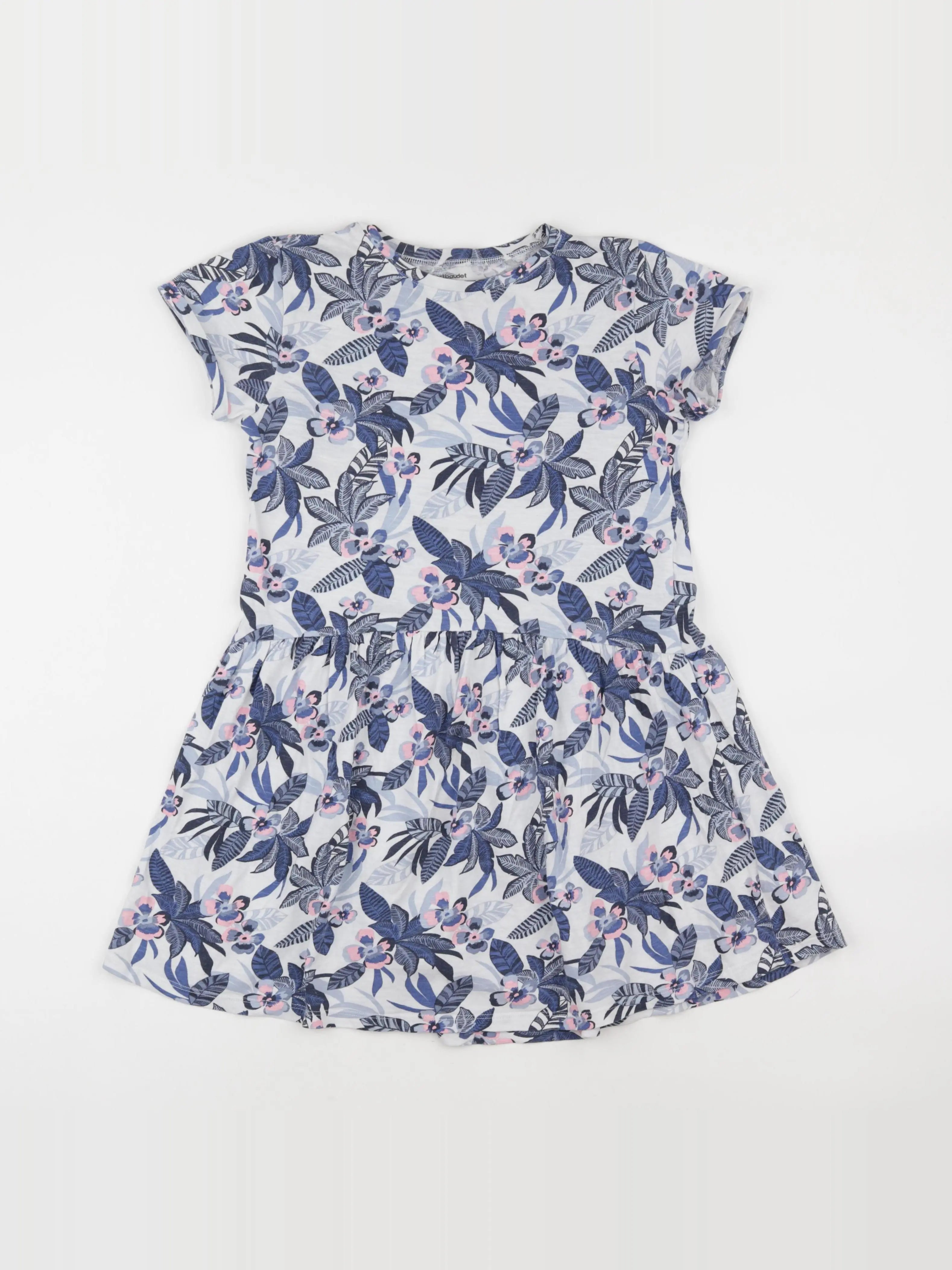 Vertbaudet - robe blanc, bleu - 10 ans