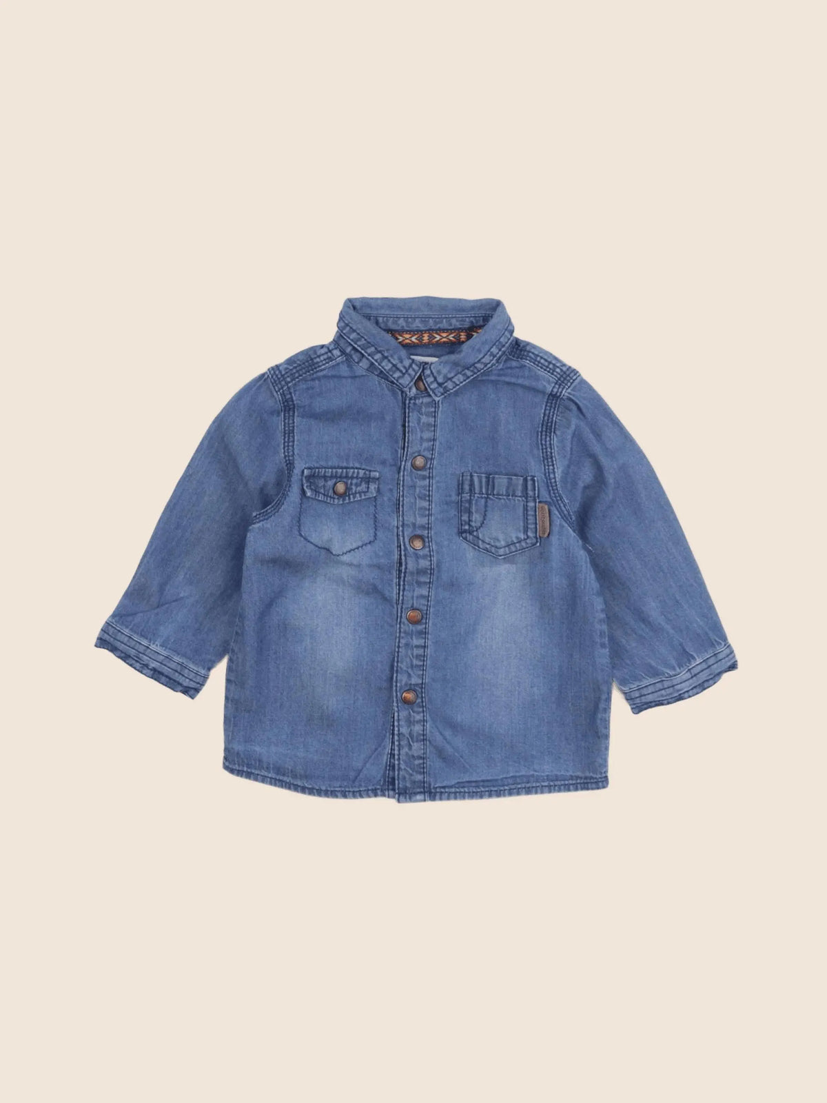 Vertbaudet - chemise bleu - 6 mois