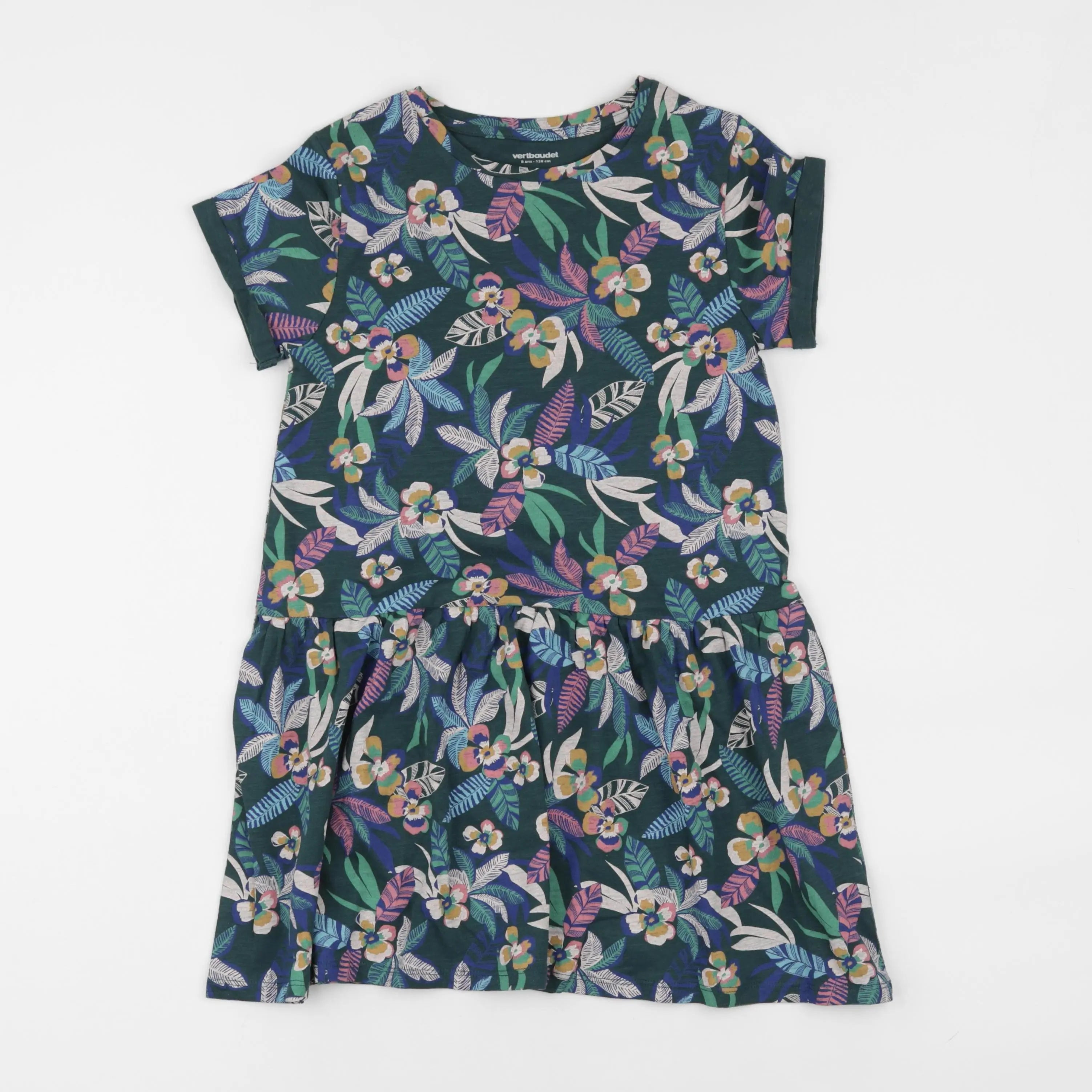 Vertbaudet - robe multicolore - 8 ans