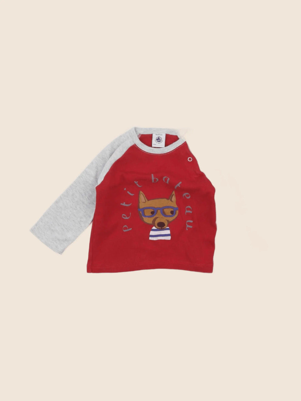 Petit Bateau - tee-shirt rouge - 6 mois