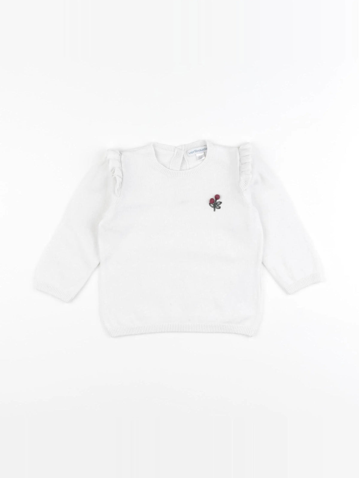 Vertbaudet - pull blanc - 12 mois