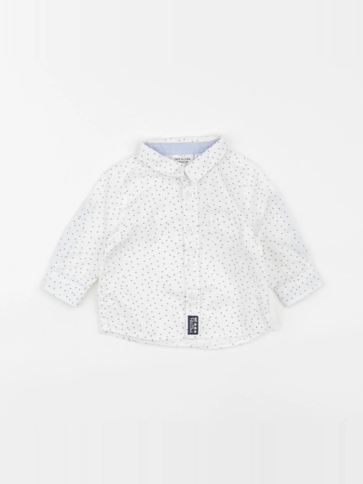 Tape à l'oeil - chemise blanc, bleu - 3 mois