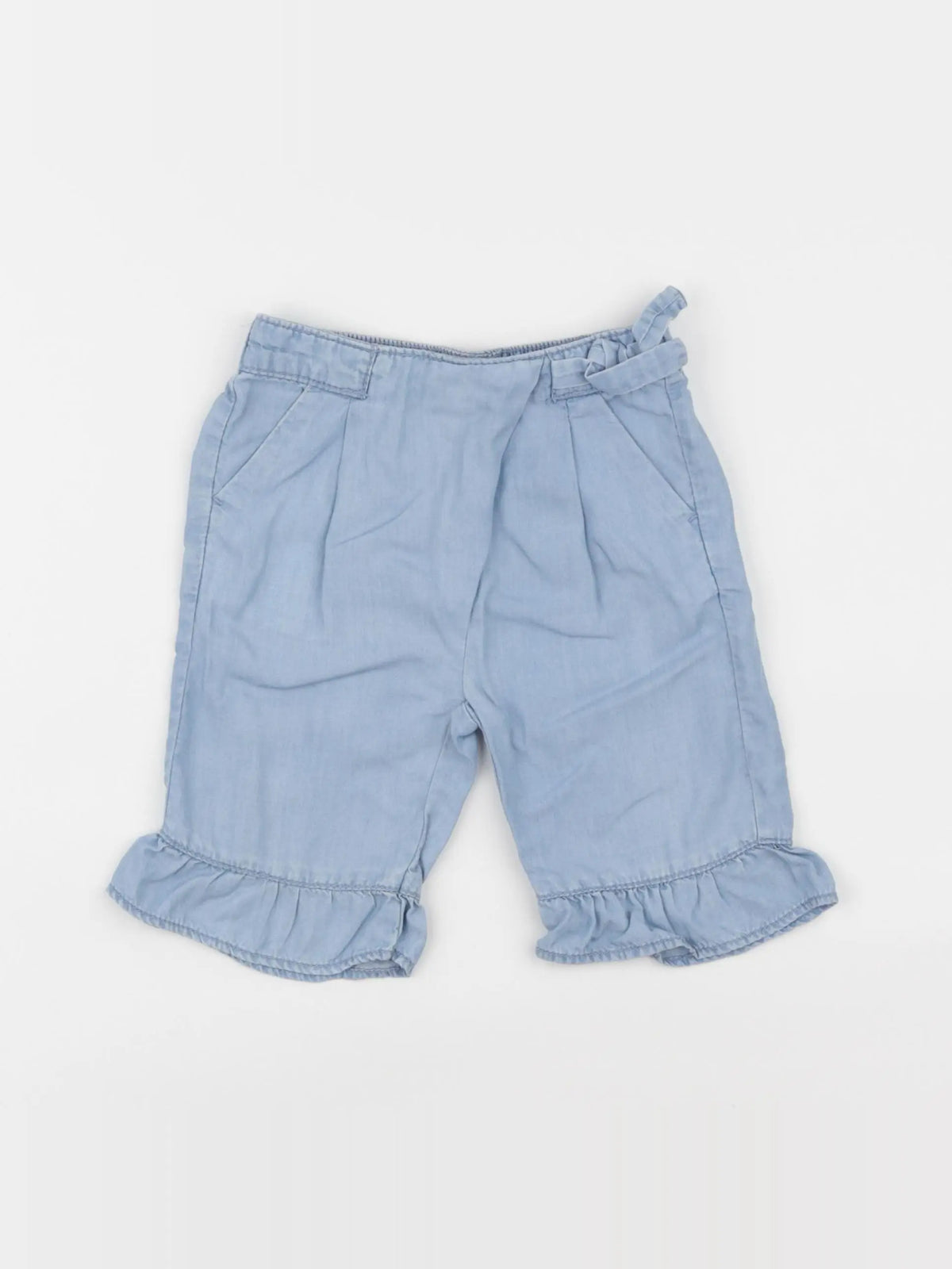 Zara - short bleu - 6/9 mois