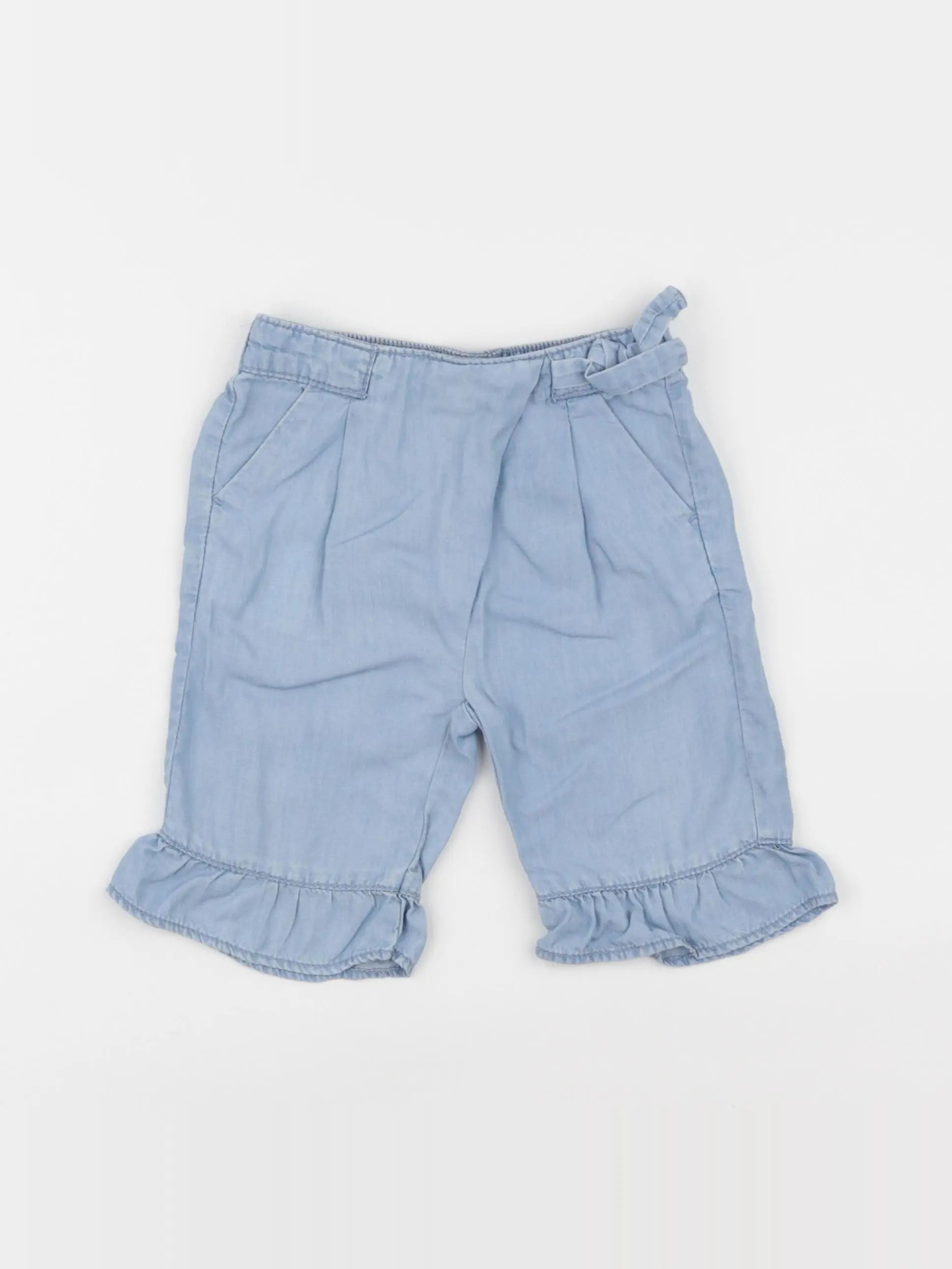 Zara - short bleu - 6/9 mois